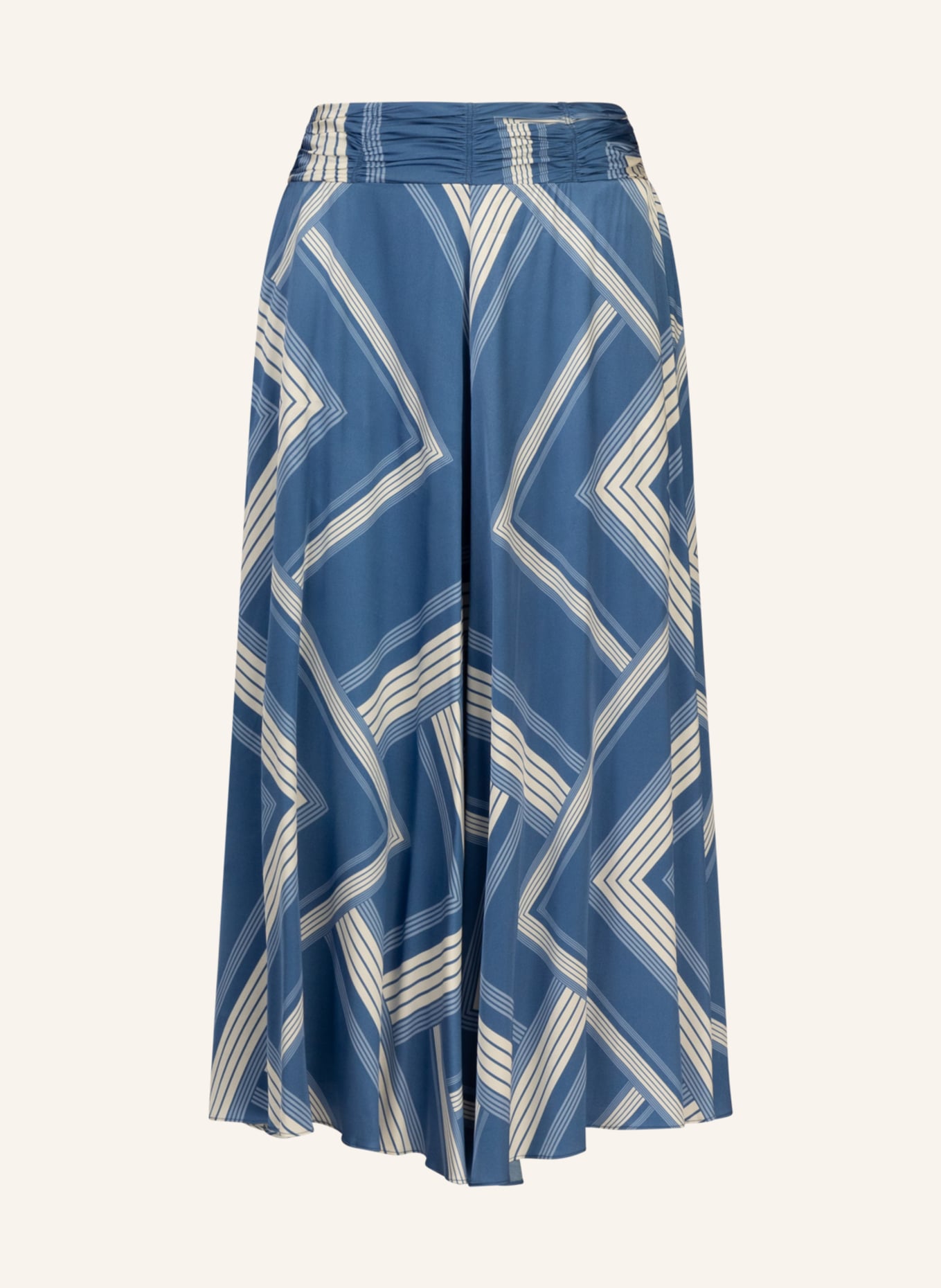 mint & mia Bedruckte satin Hose: BLAU/ WEISS