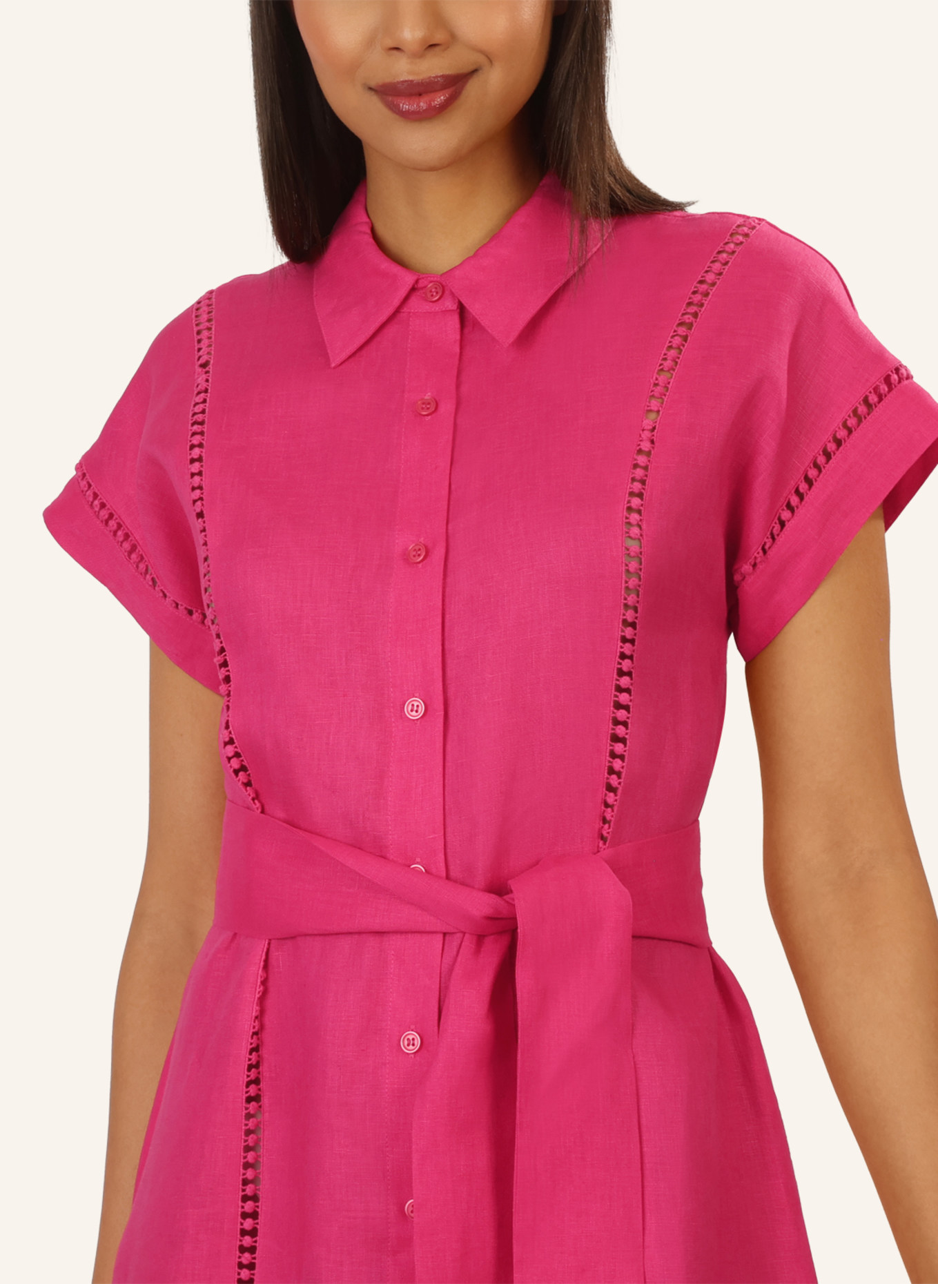 mint & mia Langes Leinen Kleid: PINK