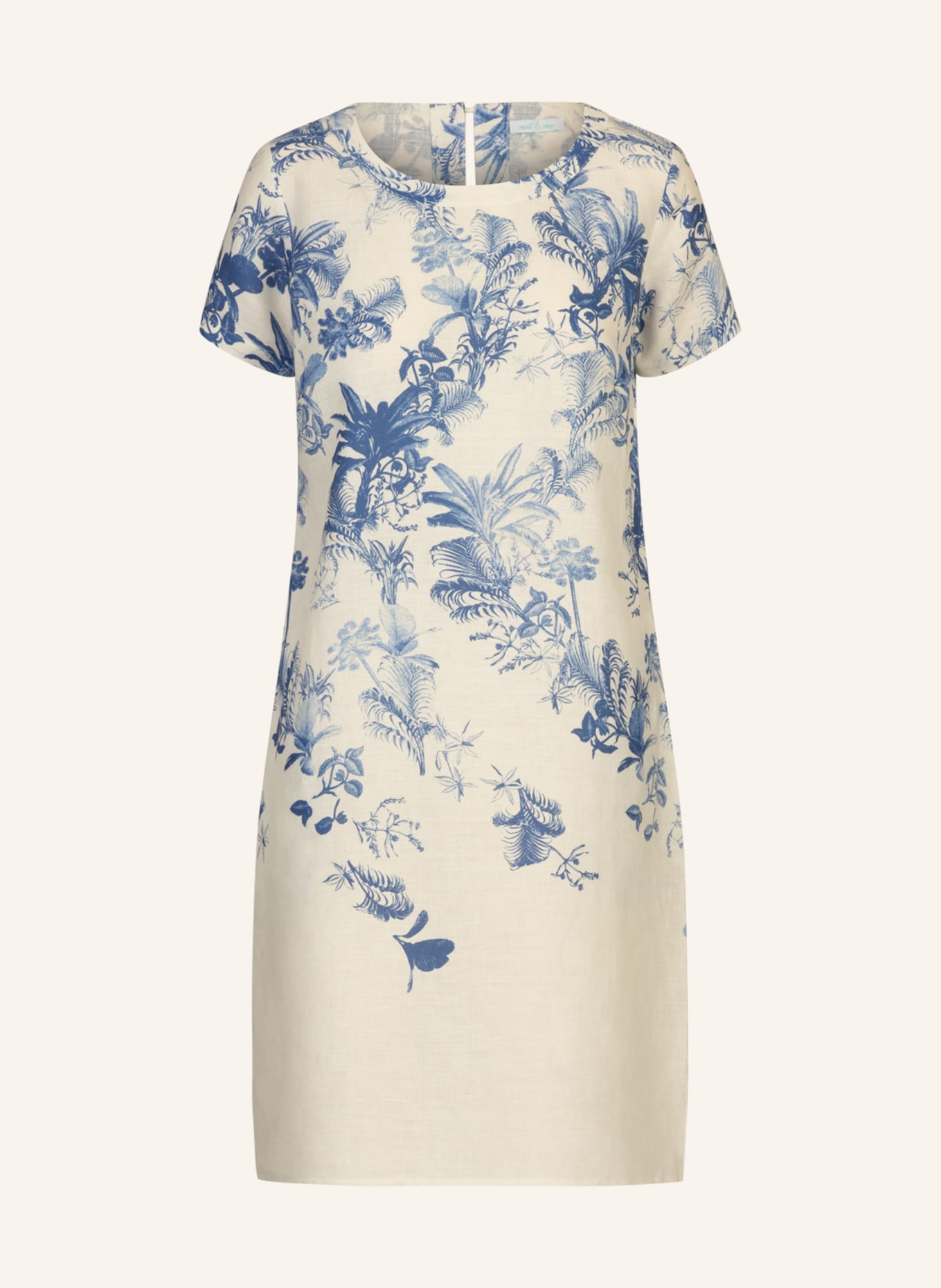 mint & mia Kurzes bedrucktes Kleid: CREME/ HELLBLAU
