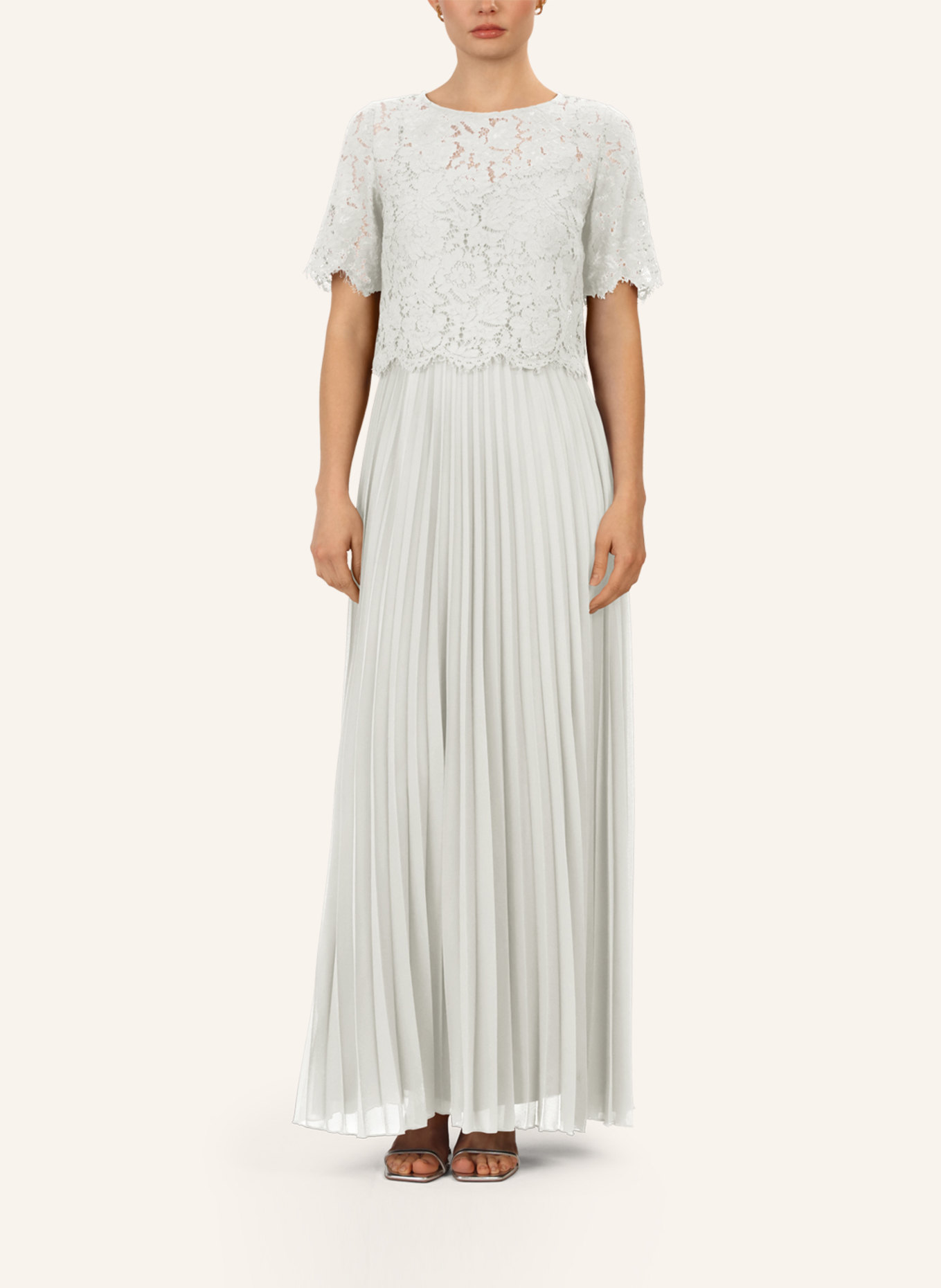 APART Abendkleid mit Spitzenjacke: CREME