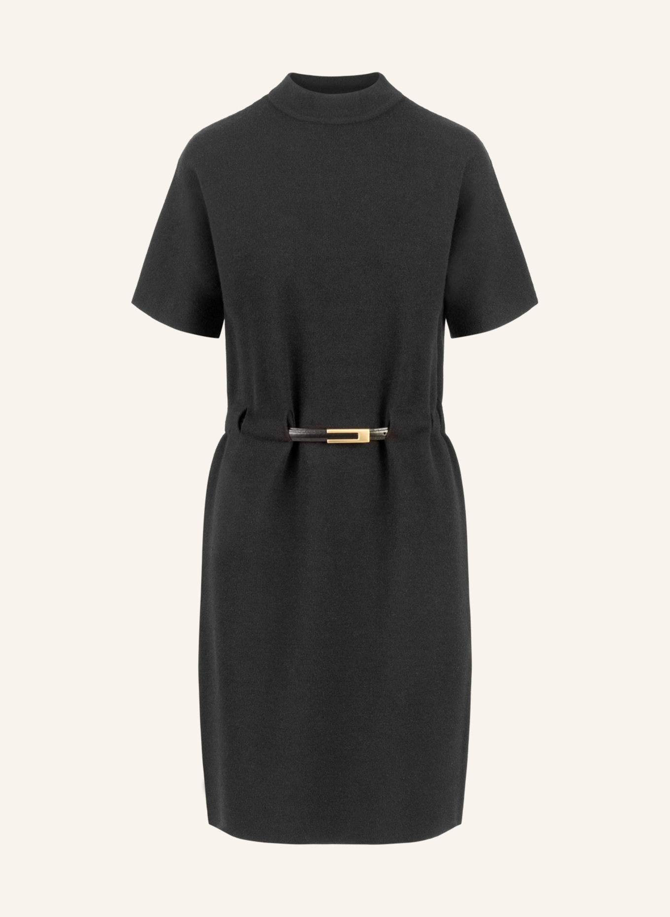 APART Strickkleid mit Gürtel: SCHWARZ