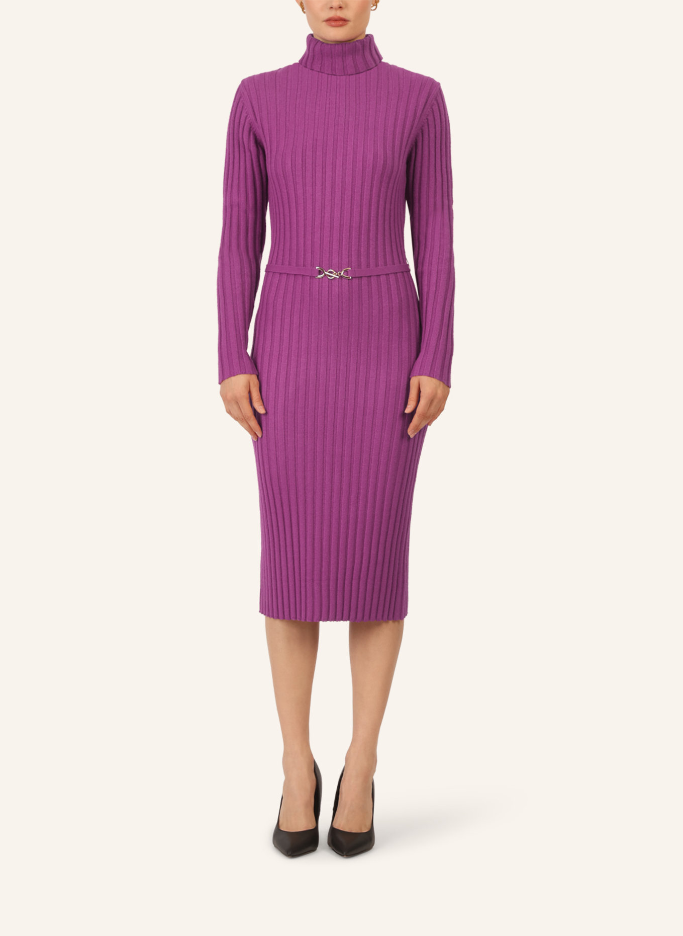 APART Midistrickkleid: LILA