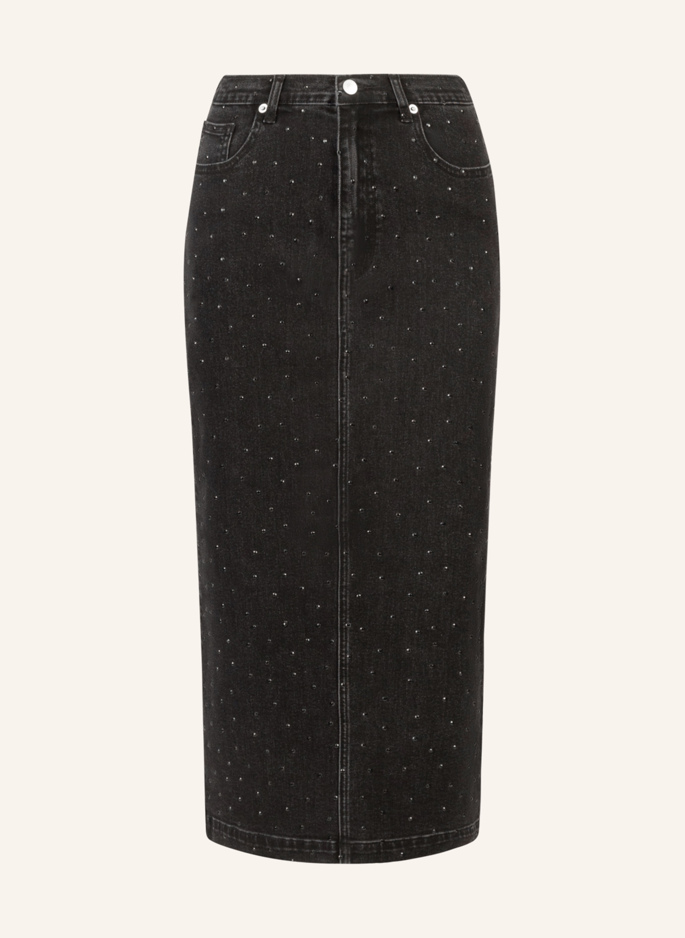 APART Jeansrock mit Kristallsteinen: SCHWARZ
