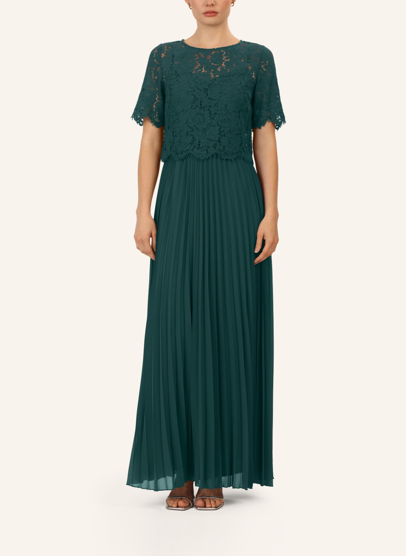 APART Abendkleid mit Spitzenjacke: DUNKELGRÜN