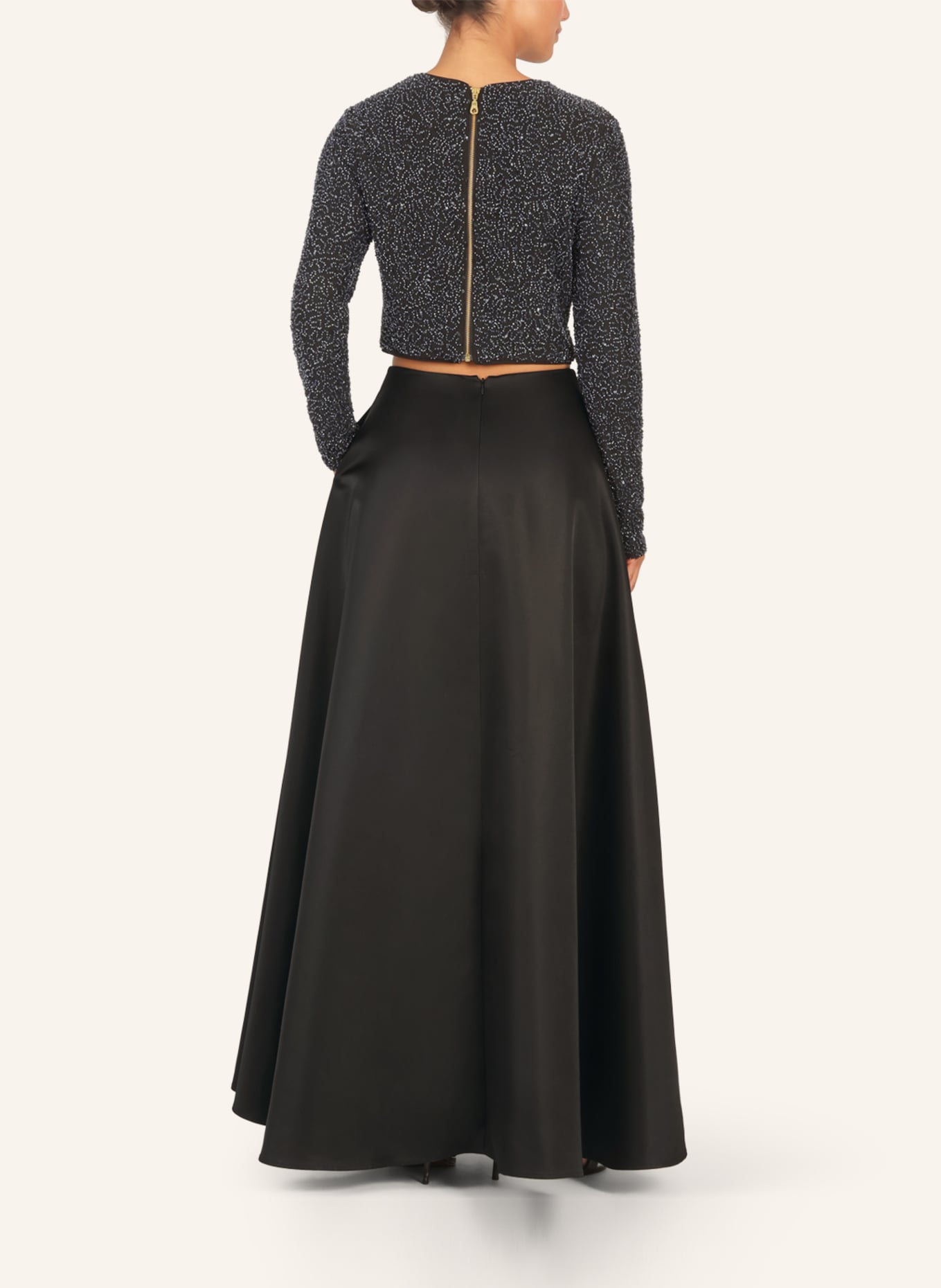 APART Blusenshirt mit Schmuckperlen: SCHWARZ/ DUNKELBLAU