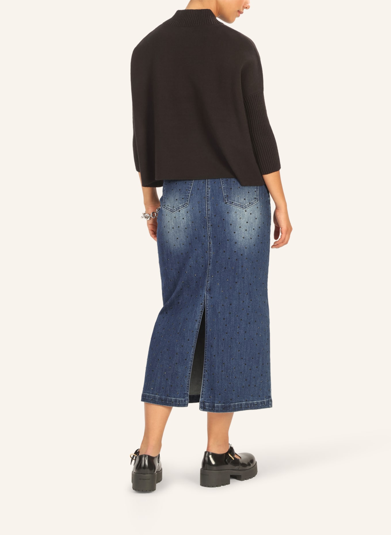 APART Jeansrock mit Kristallsteinen: BLAU