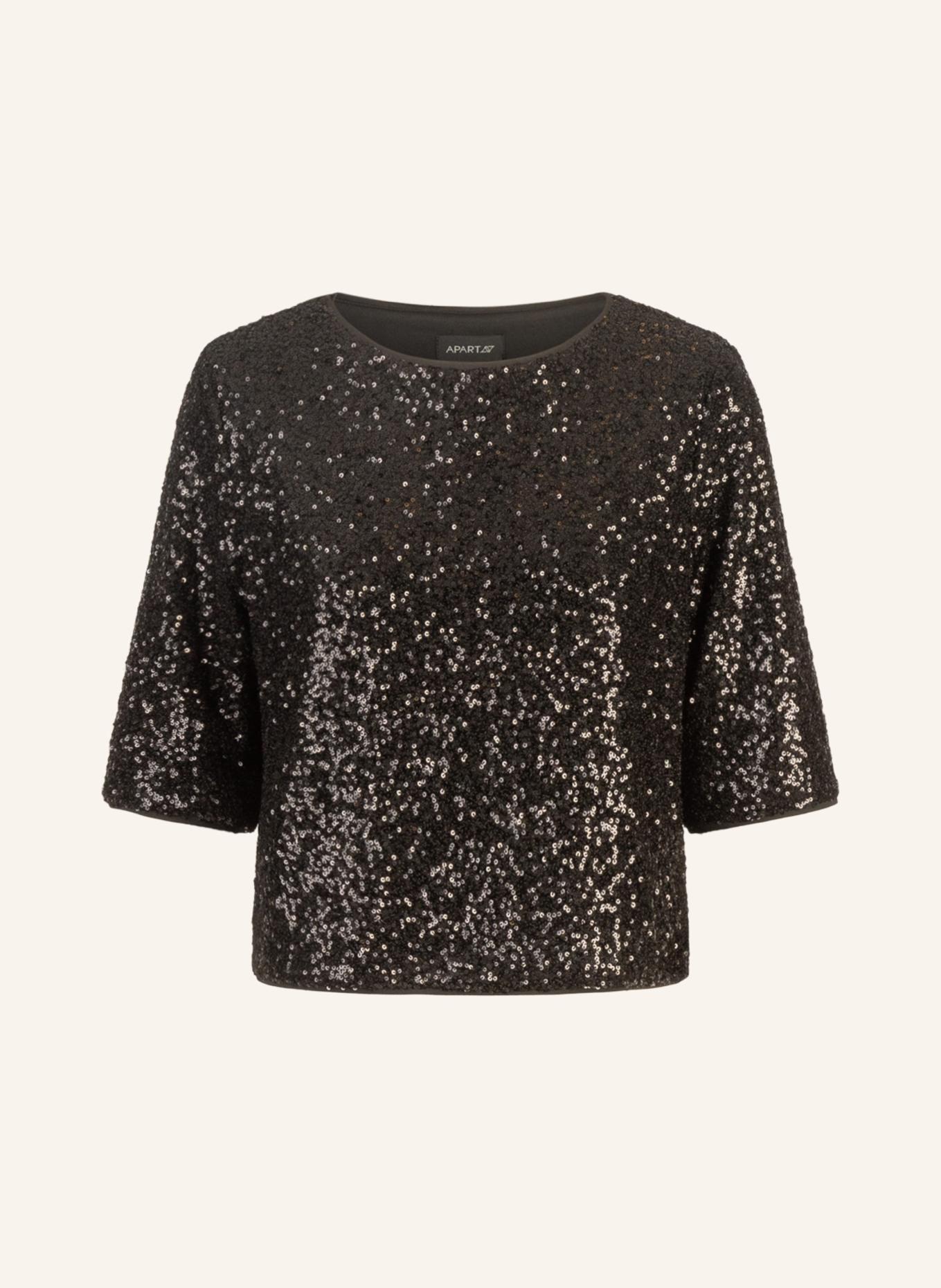 APART Paillettenshirt: SCHWARZ