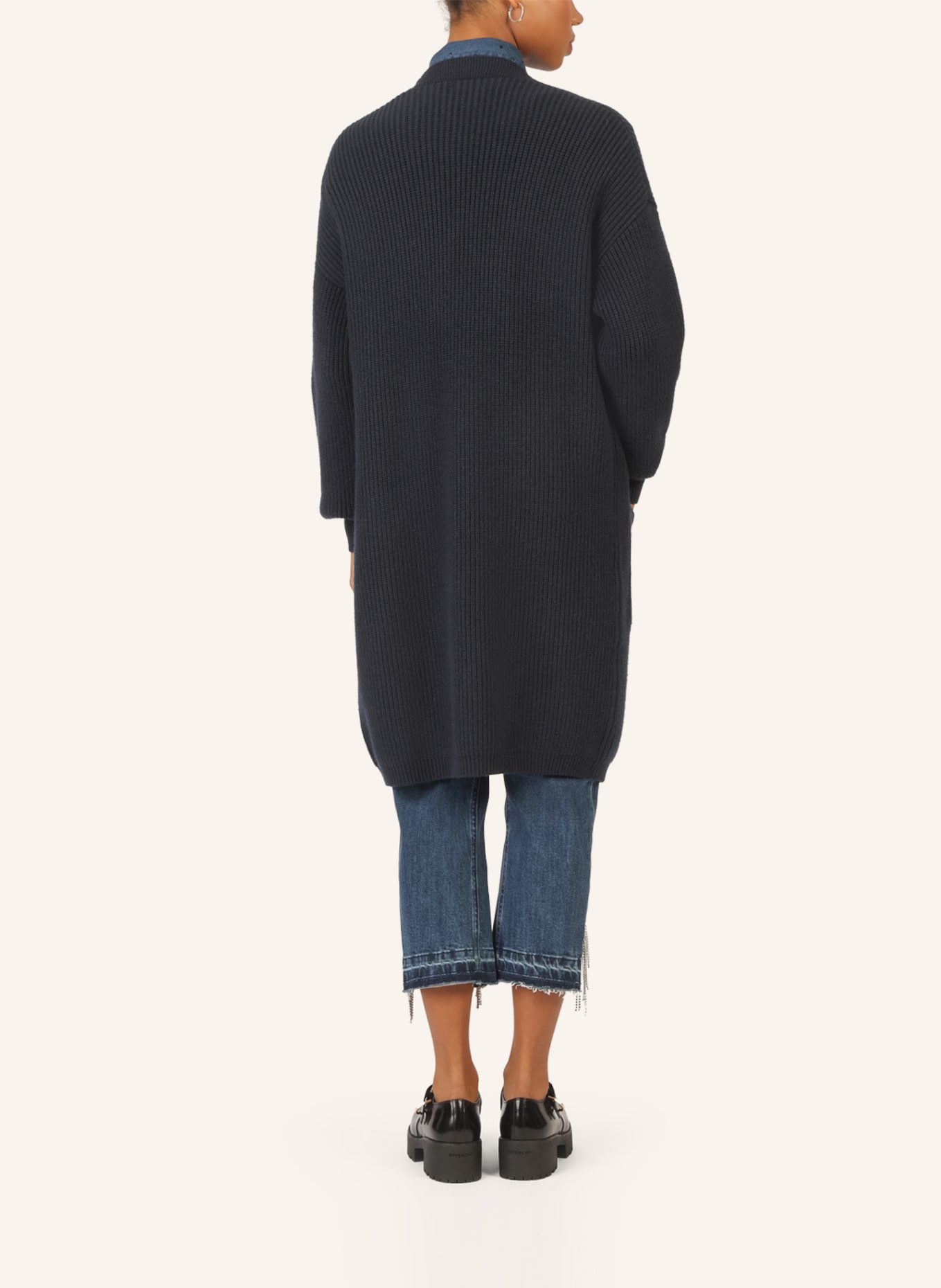 APART Lange Strickjacke: DUNKELBLAU