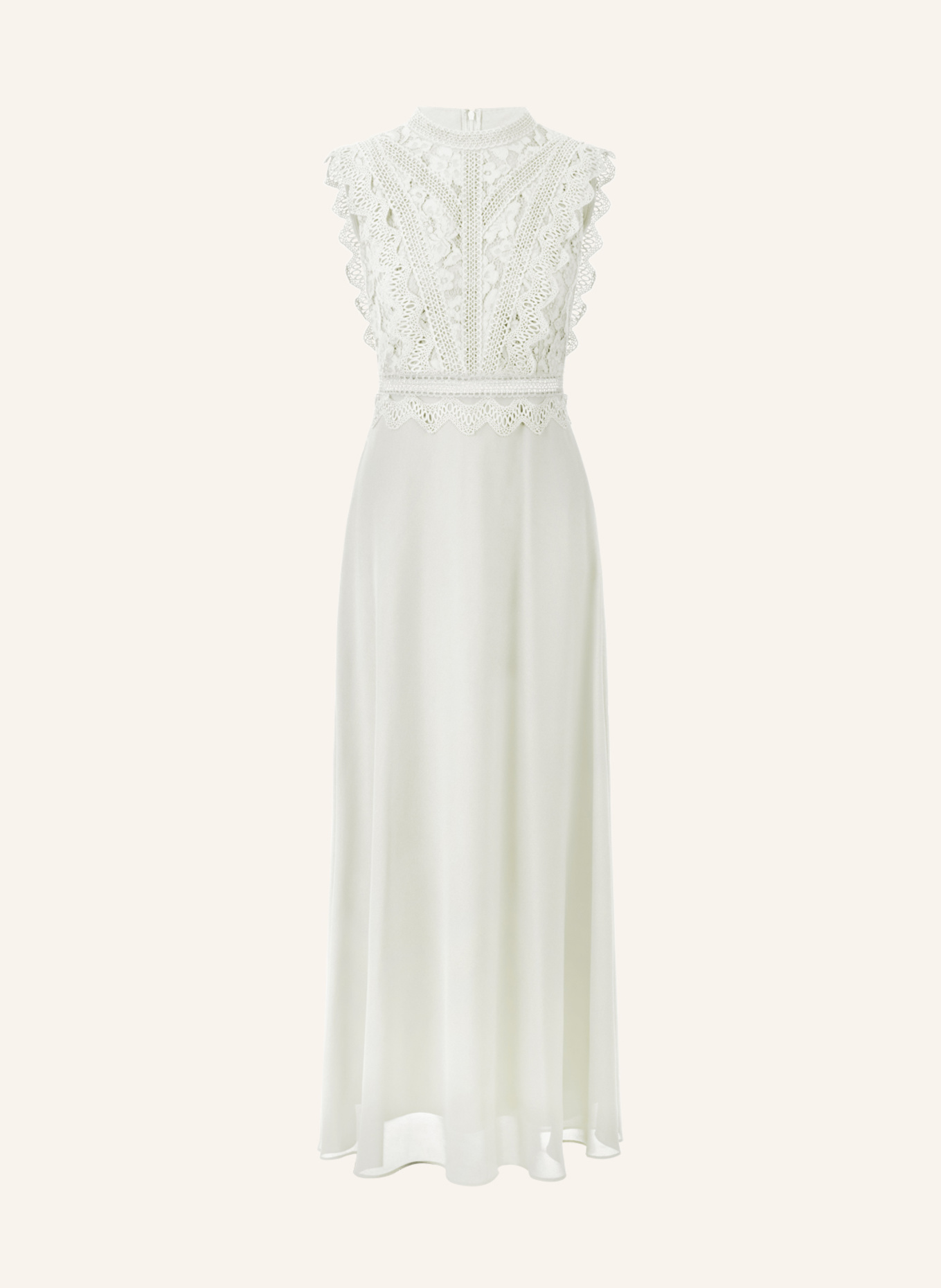 APART Abendkleid mit Lochspitze: CREME