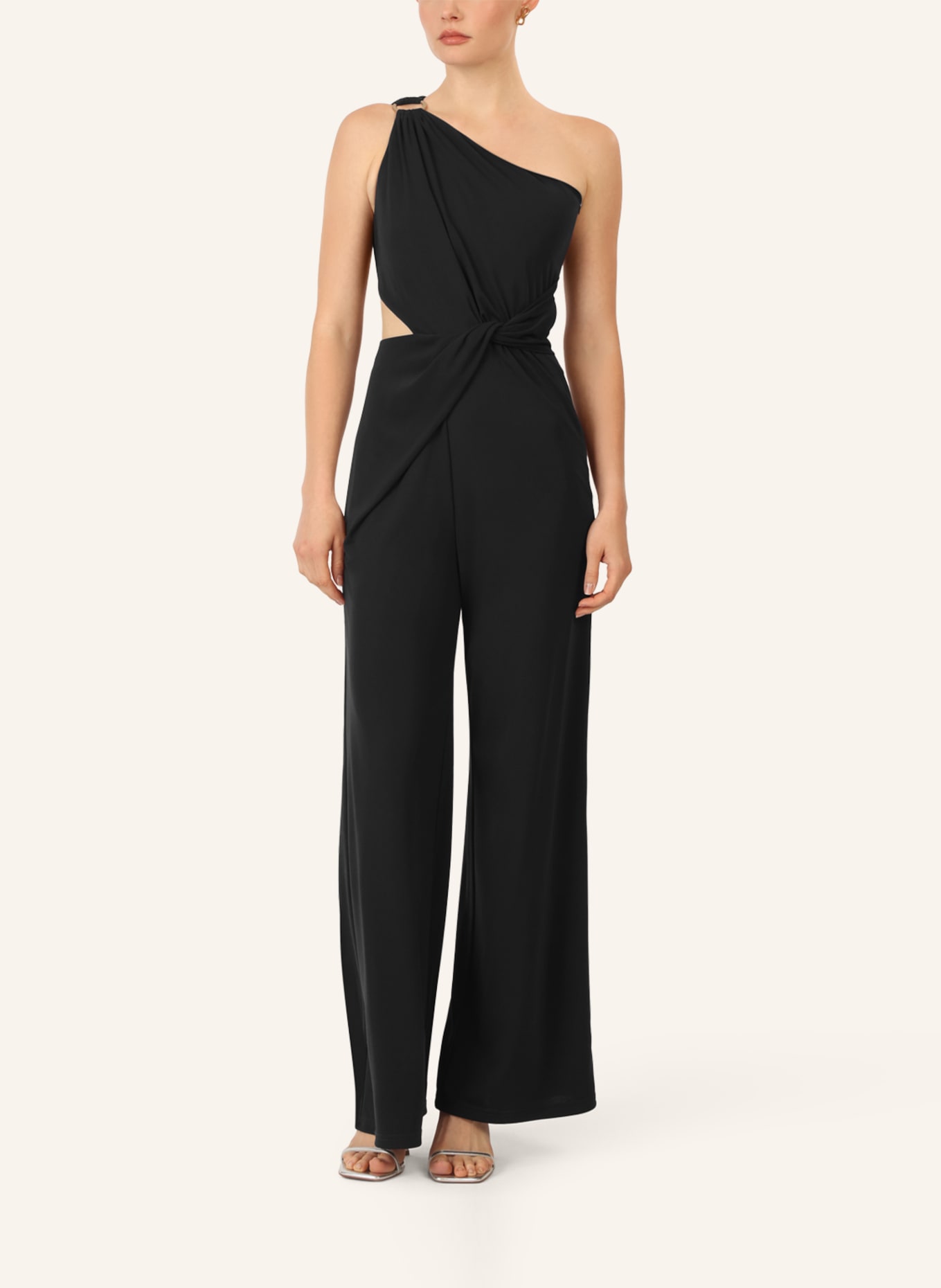 APART One-Shoulder Jerseyoverall: SCHWARZ