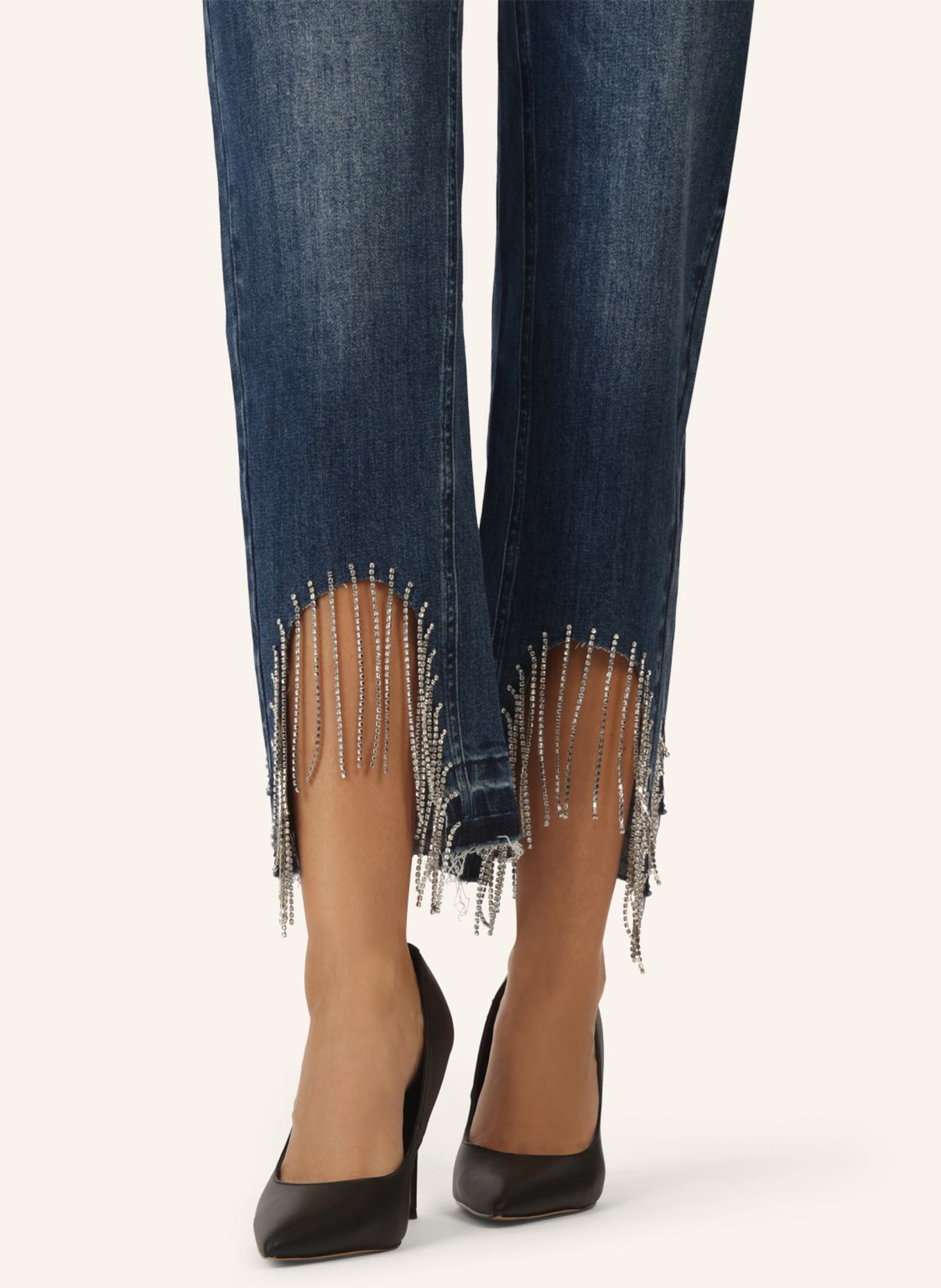 APART Mom Jeans mit Kristallsteinen: BLAU