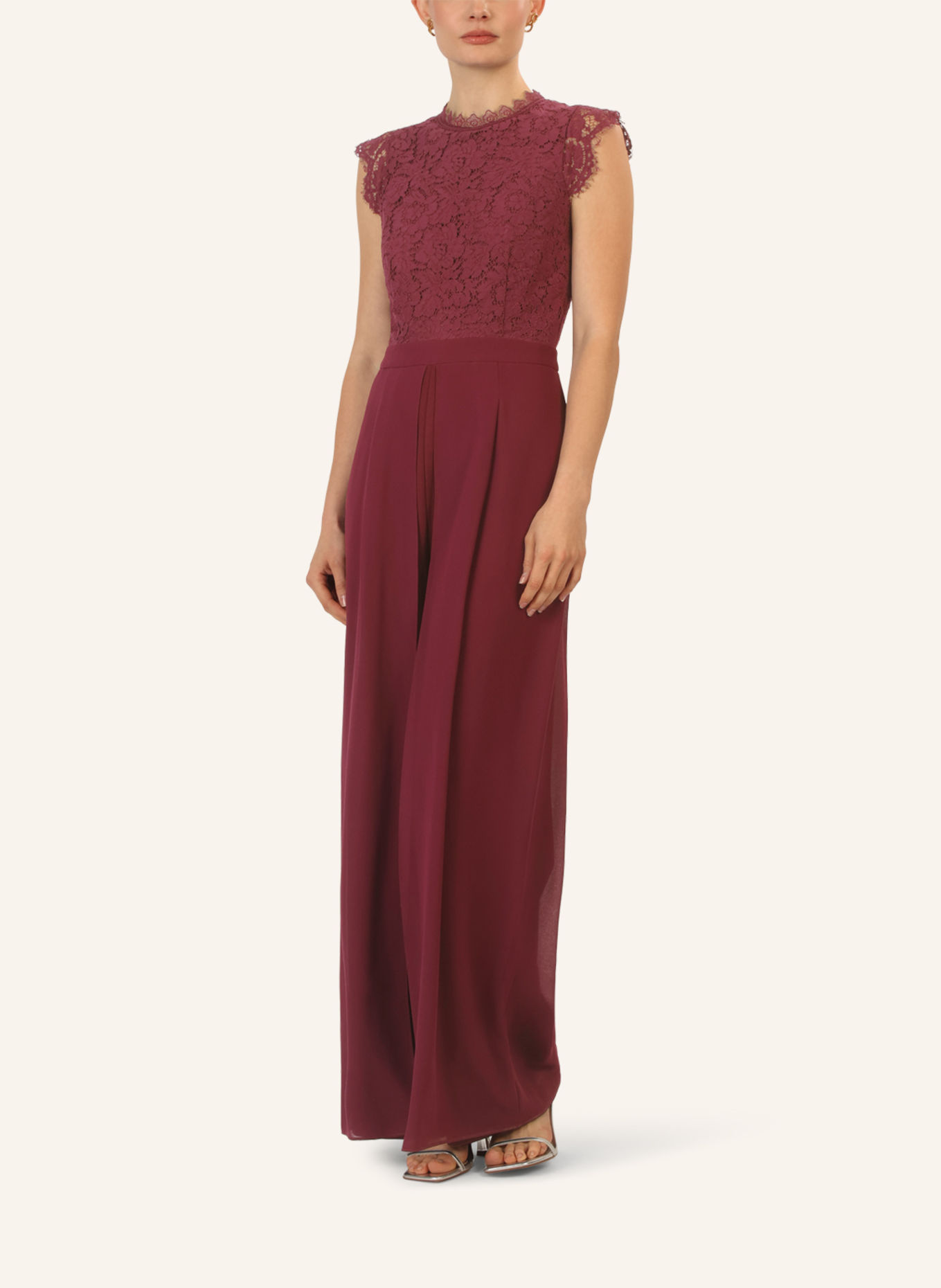 APART Jumpsuit mit Spitze: ROT