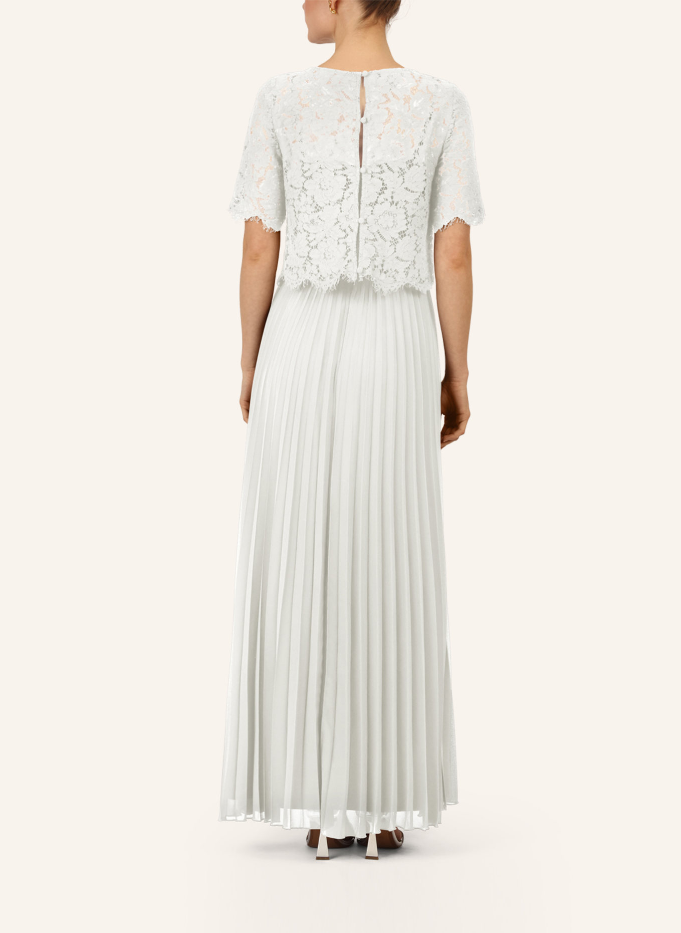 APART Abendkleid mit Spitzenjacke: CREME