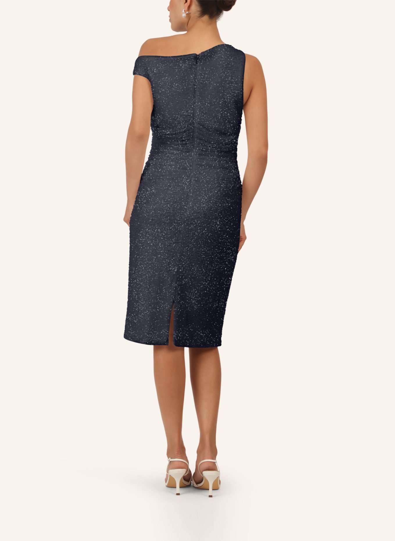 APART Perlenbesticktes Abendkleid: SCHWARZ/ DUNKELBLAU