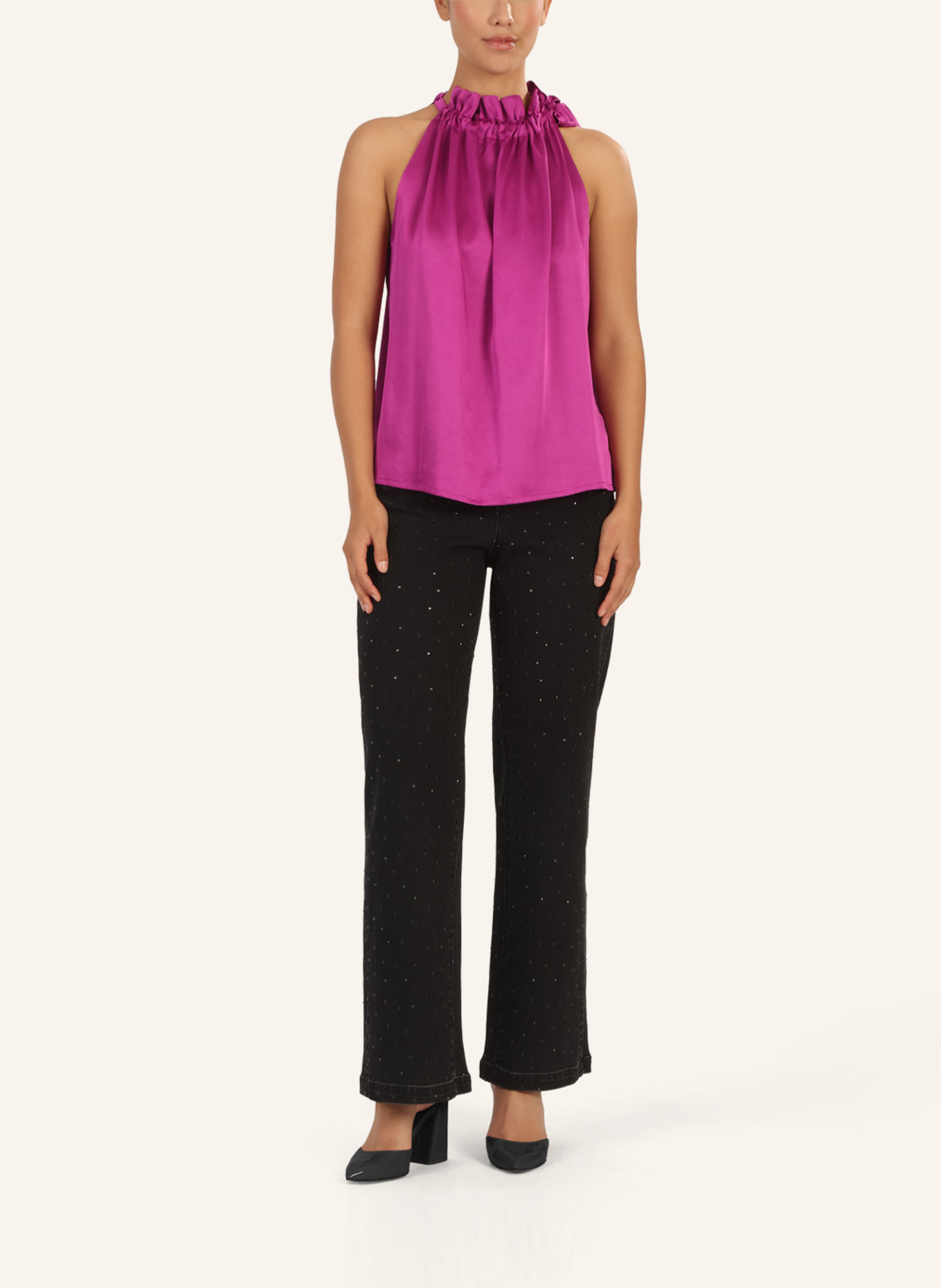 APART Satinblusentop: LILA