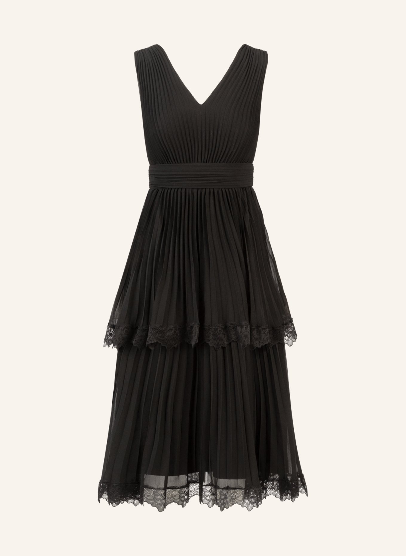 APART Plisseekleid: SCHWARZ