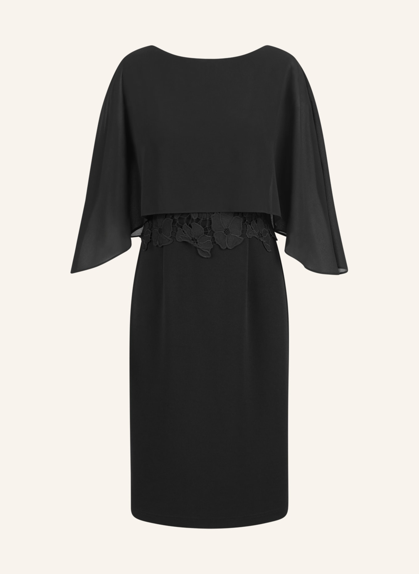 APART Kleid mit Chiffoncape: SCHWARZ