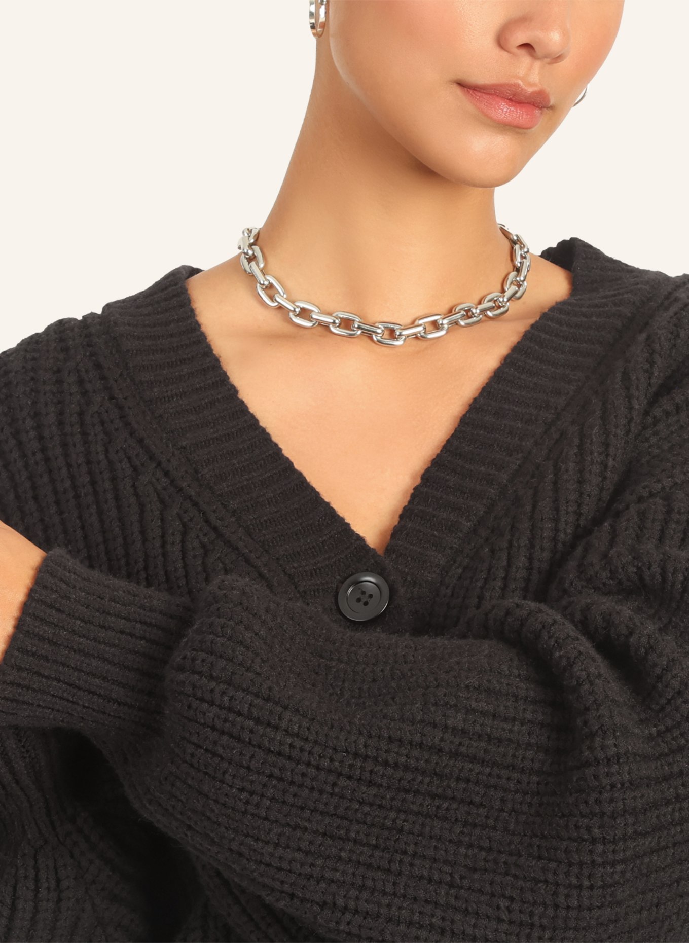 APART Oversized Strickjacke: SCHWARZ