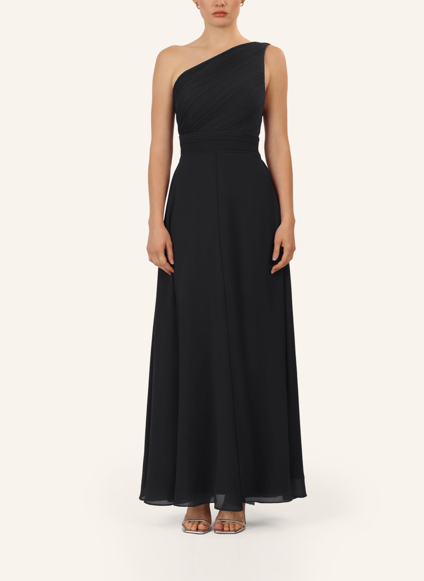 APART Abendkleid mit Plissees: SCHWARZ