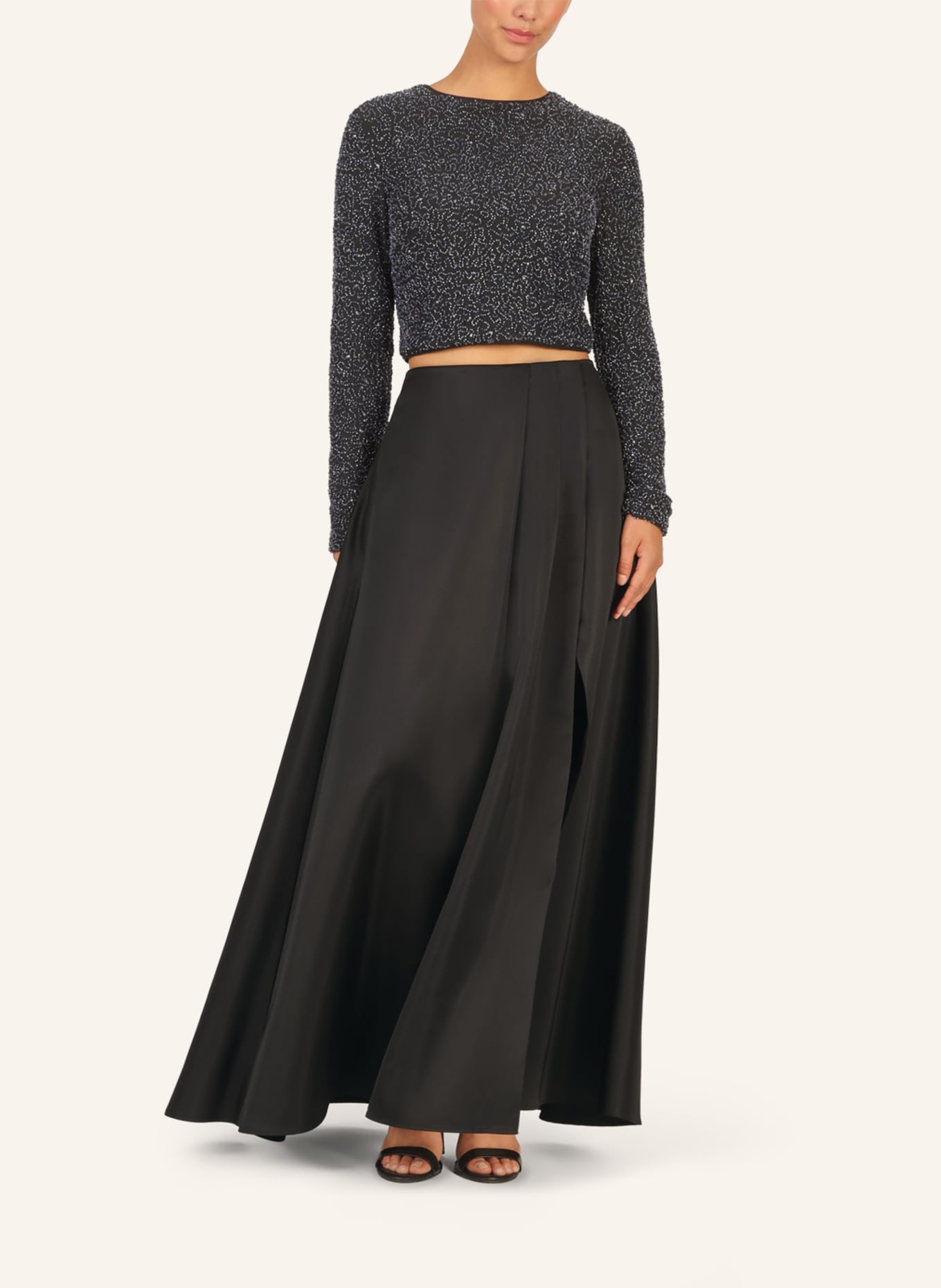 APART Blusenshirt mit Schmuckperlen: SCHWARZ/ DUNKELBLAU