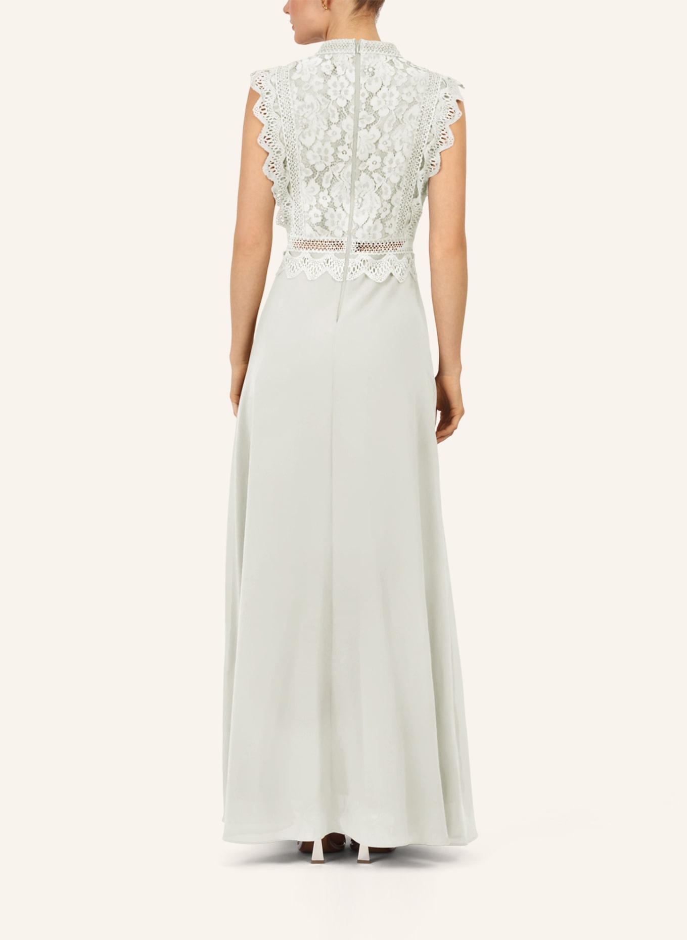 APART Abendkleid mit Lochspitze: CREME