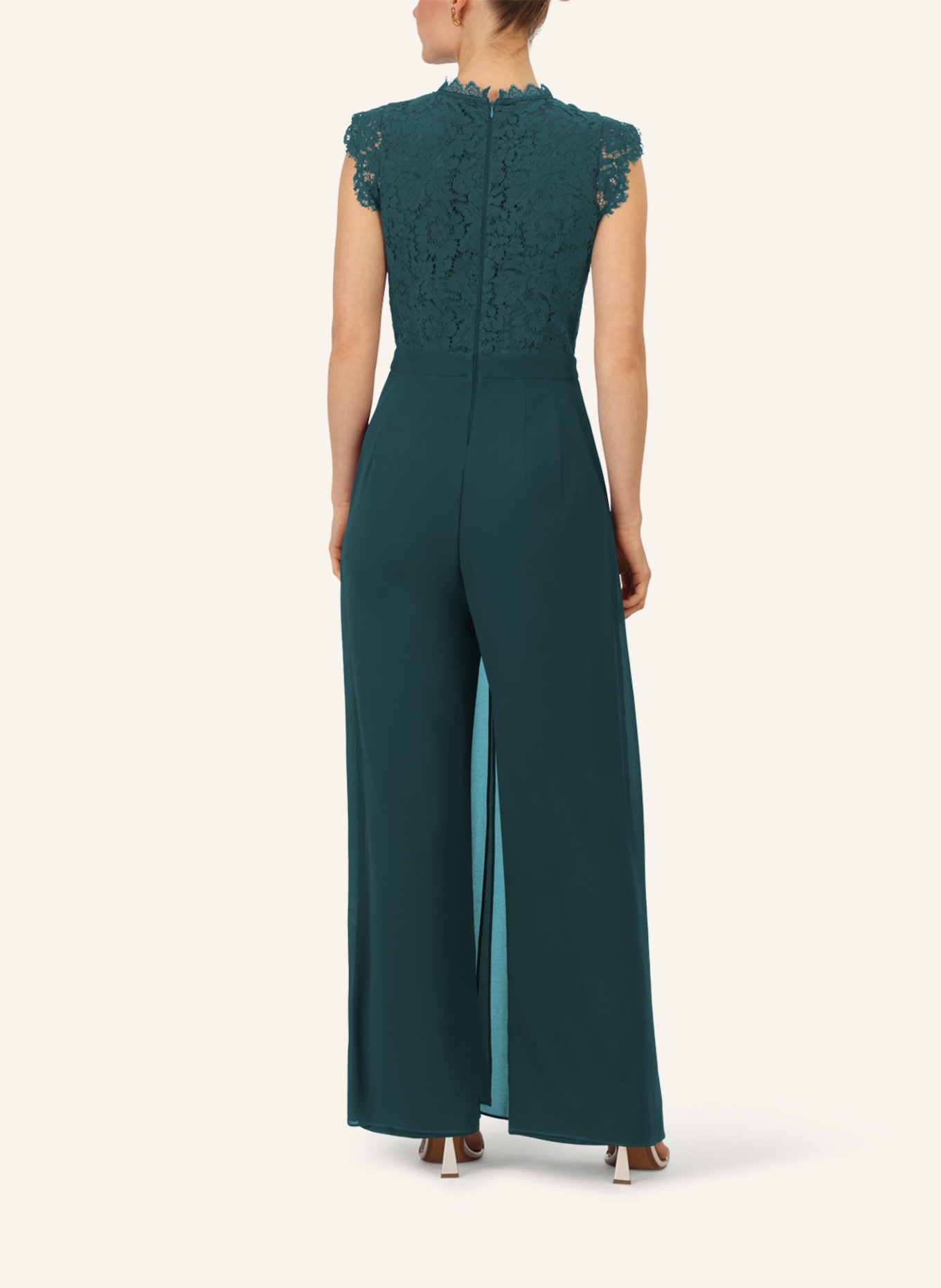 APART Jumpsuit mit Spitze: DUNKELGRÜN