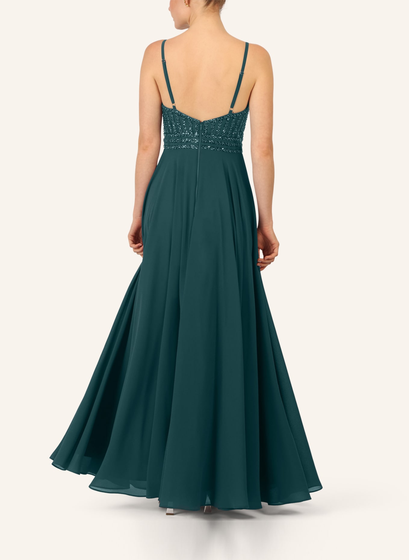 APART Abendkleid mit Pailletten: DUNKELGRÜN