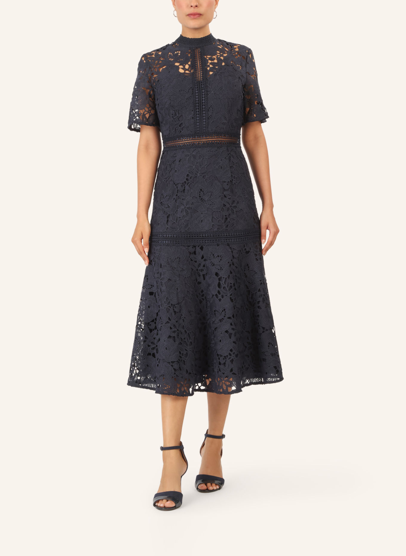 APART Midi Spitzenkleid: DUNKELBLAU