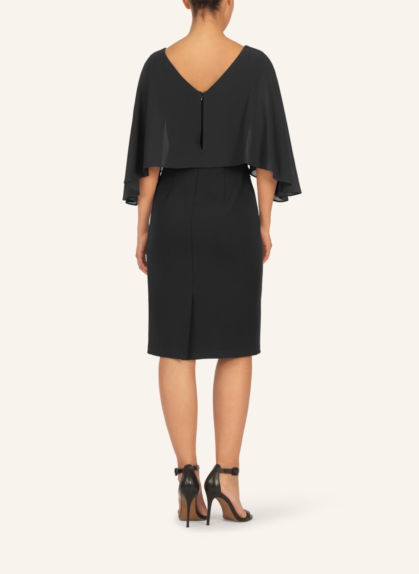 APART Kleid mit Chiffoncape: SCHWARZ