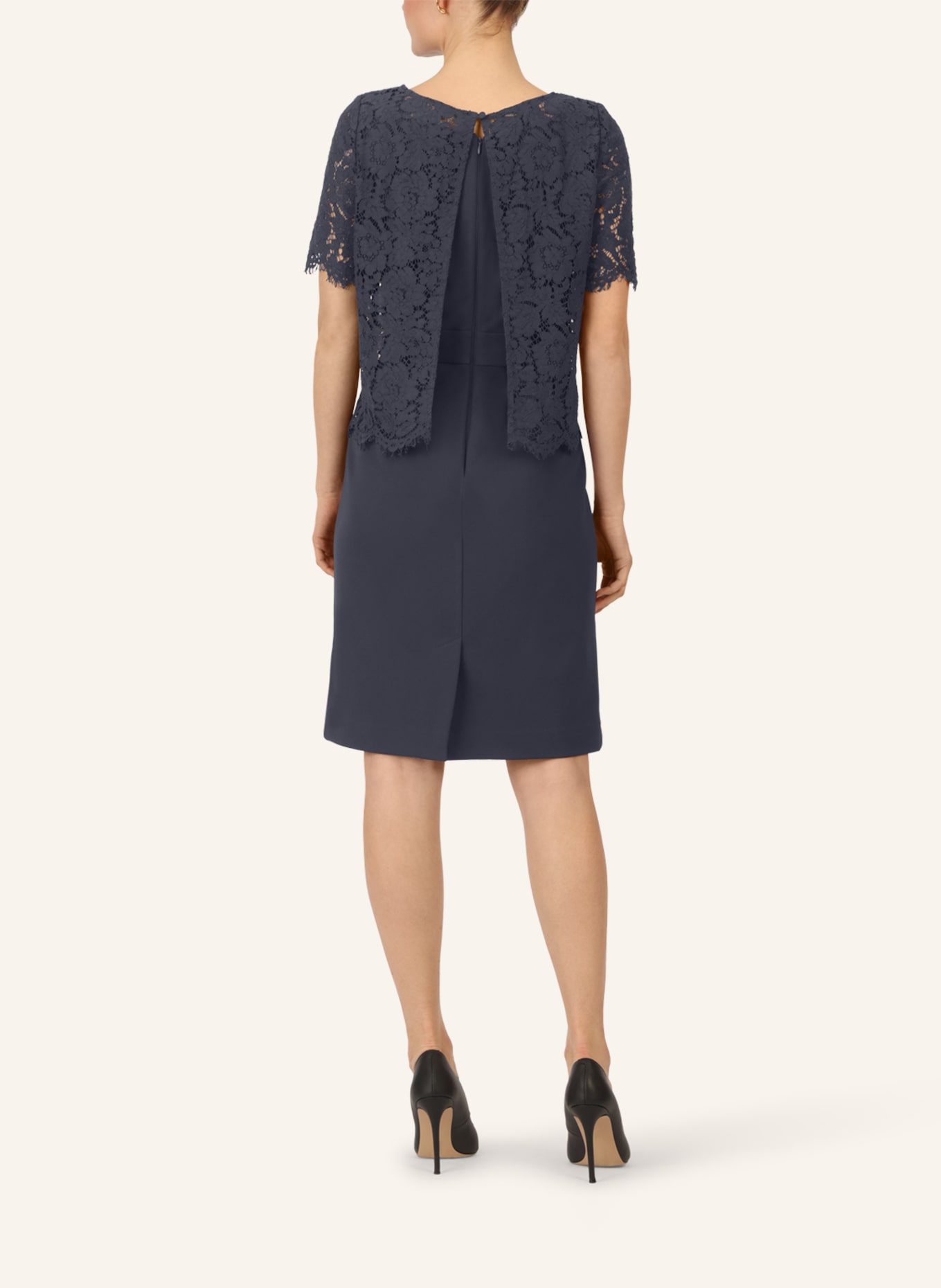APART Etuikleid mit Spitzenjäckchen: DUNKELBLAU