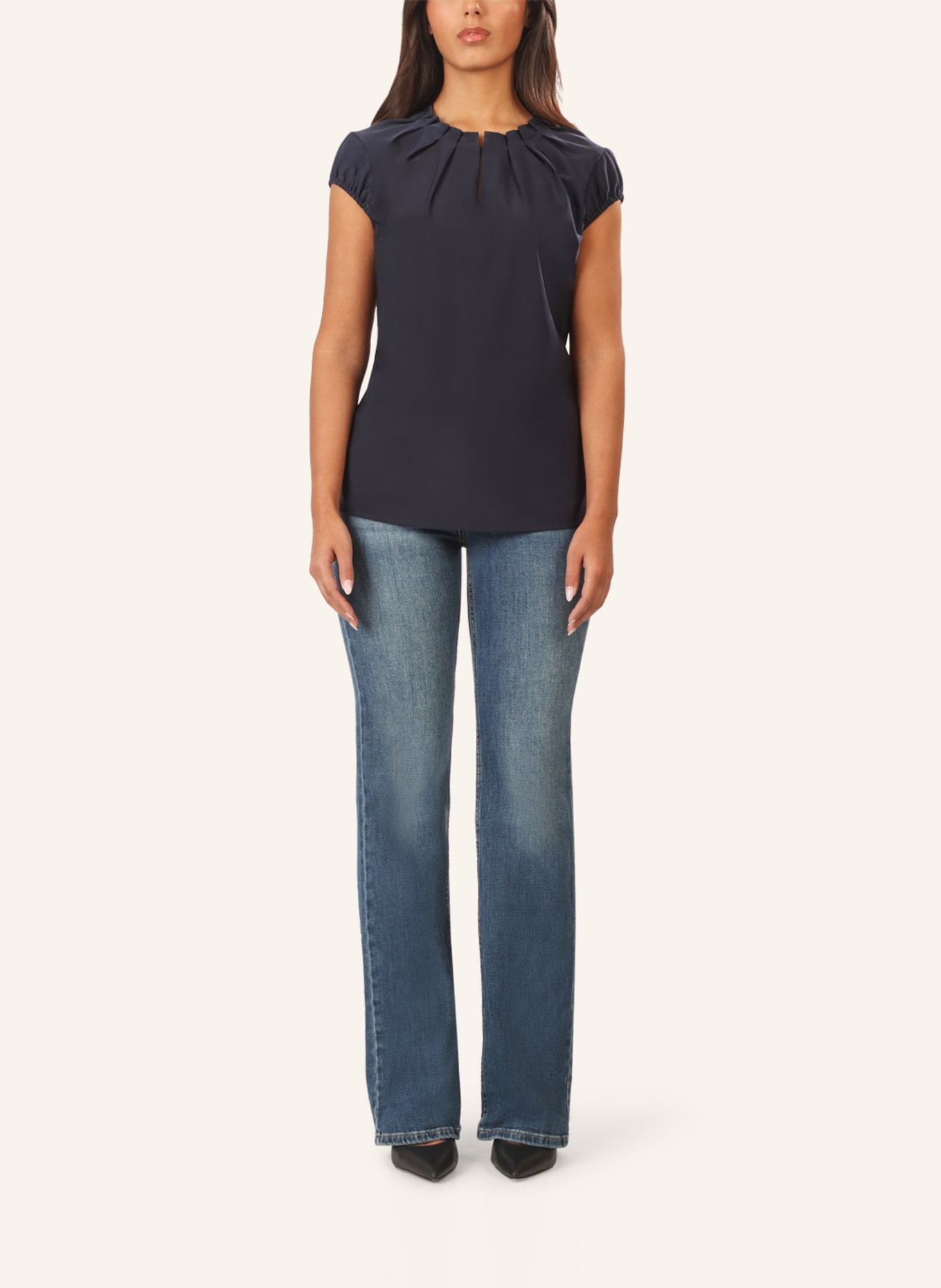 APART Satinbluse: DUNKELBLAU