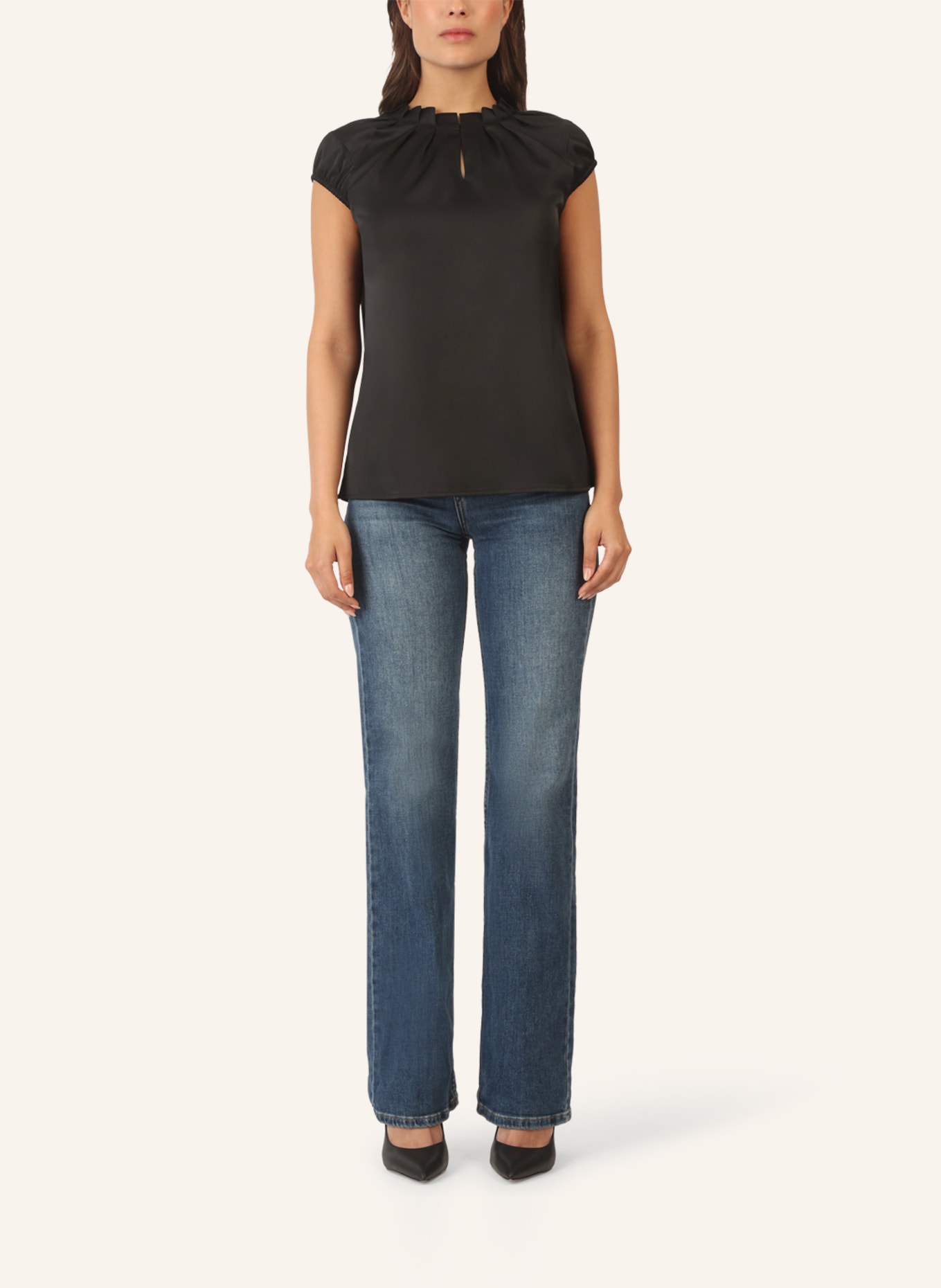 APART Satinbluse: SCHWARZ