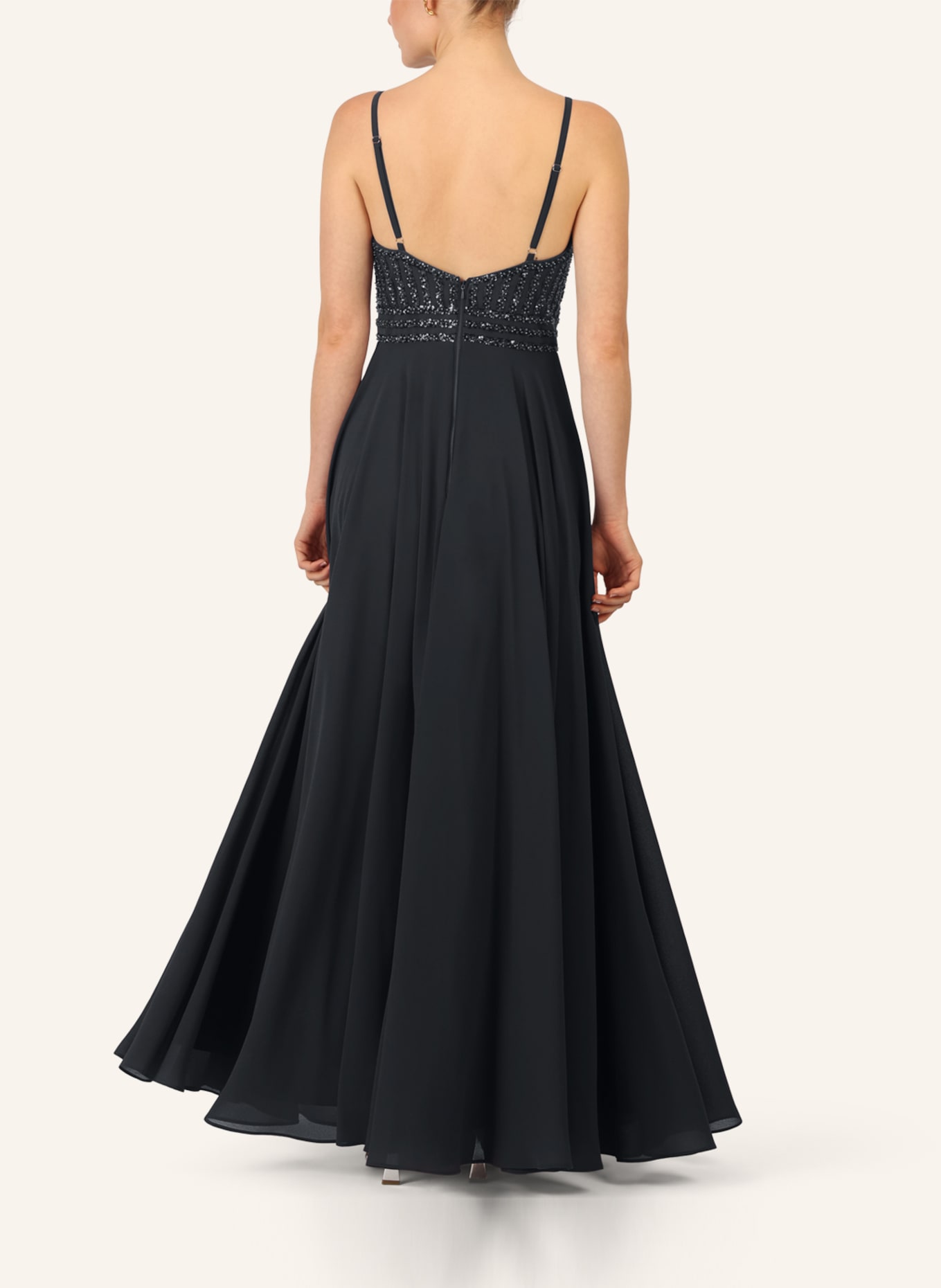 APART Abendkleid mit Pailletten: SCHWARZ
