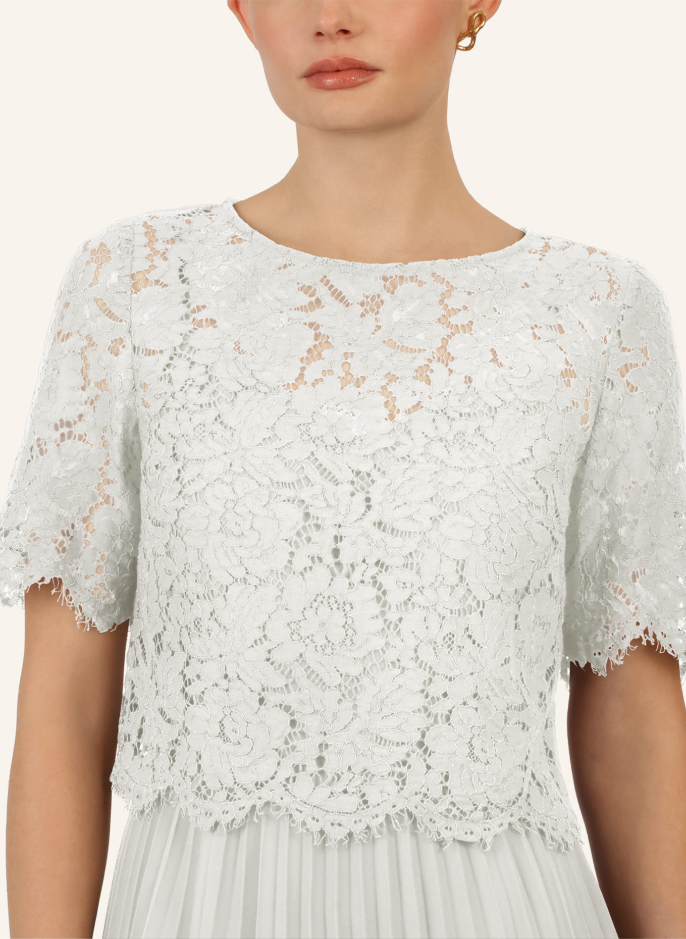 APART Abendkleid mit Spitzenjacke: CREME