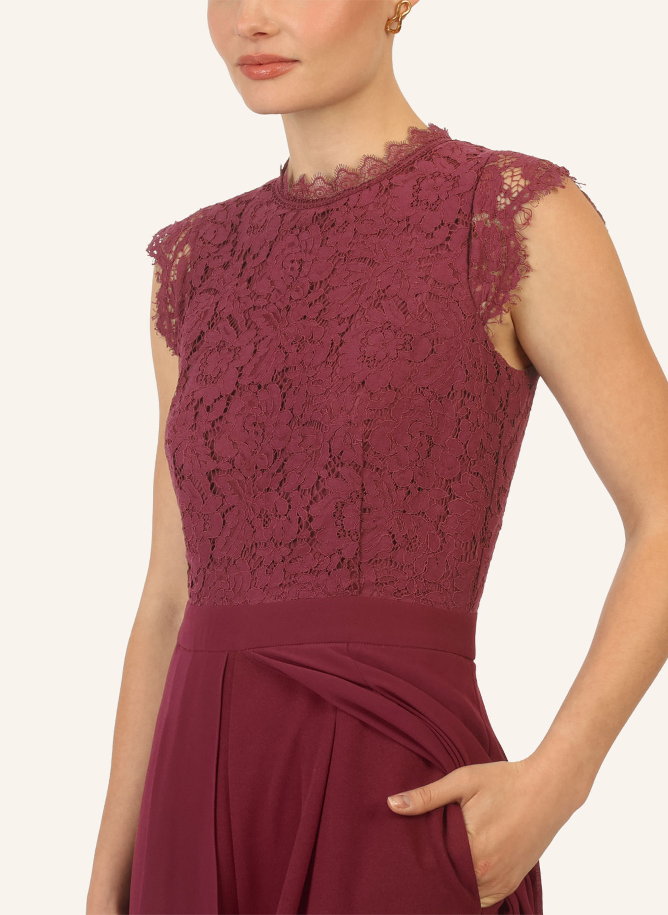 APART Jumpsuit mit Spitze: ROT