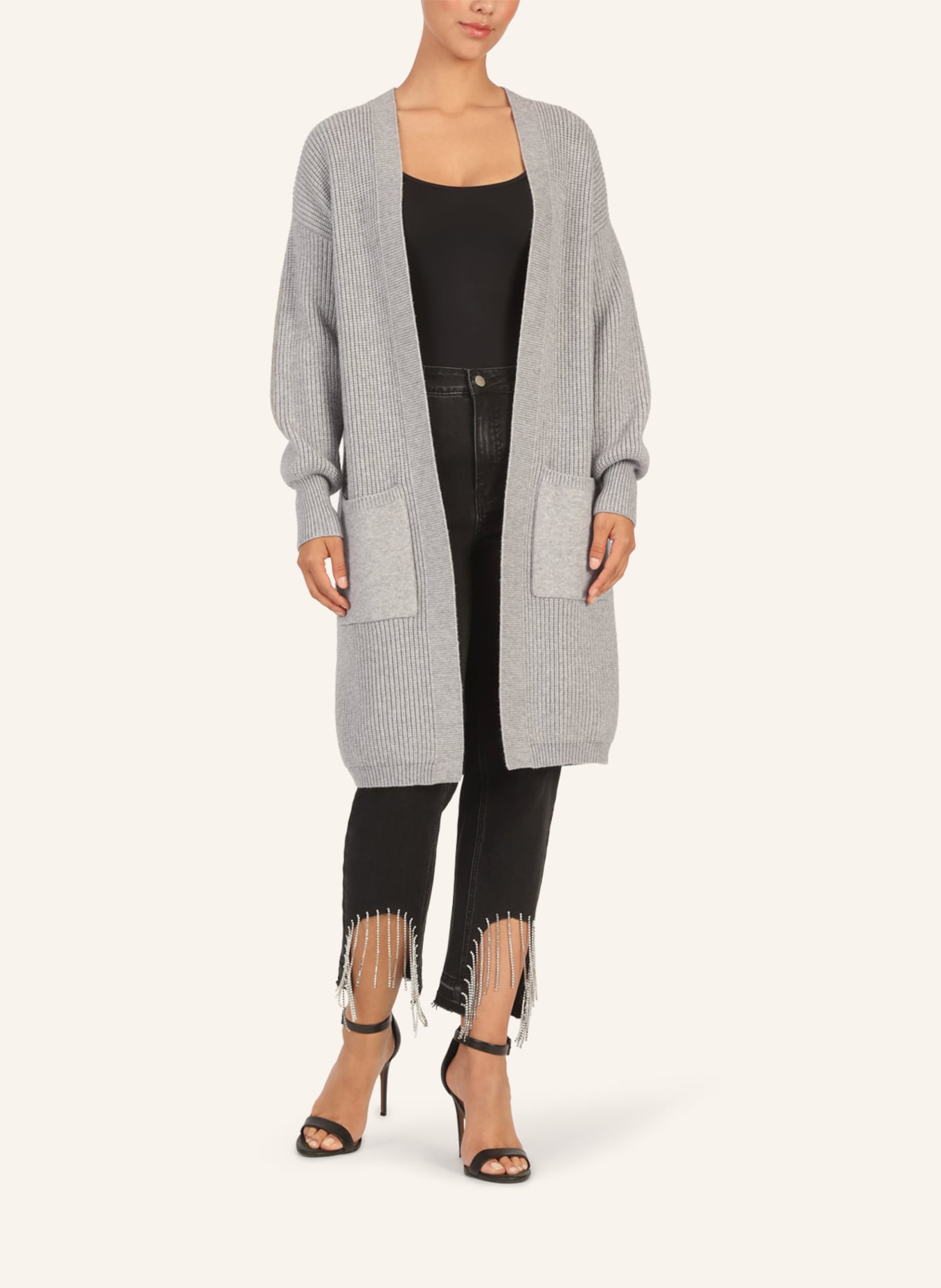 APART Lange Strickjacke: GRAU