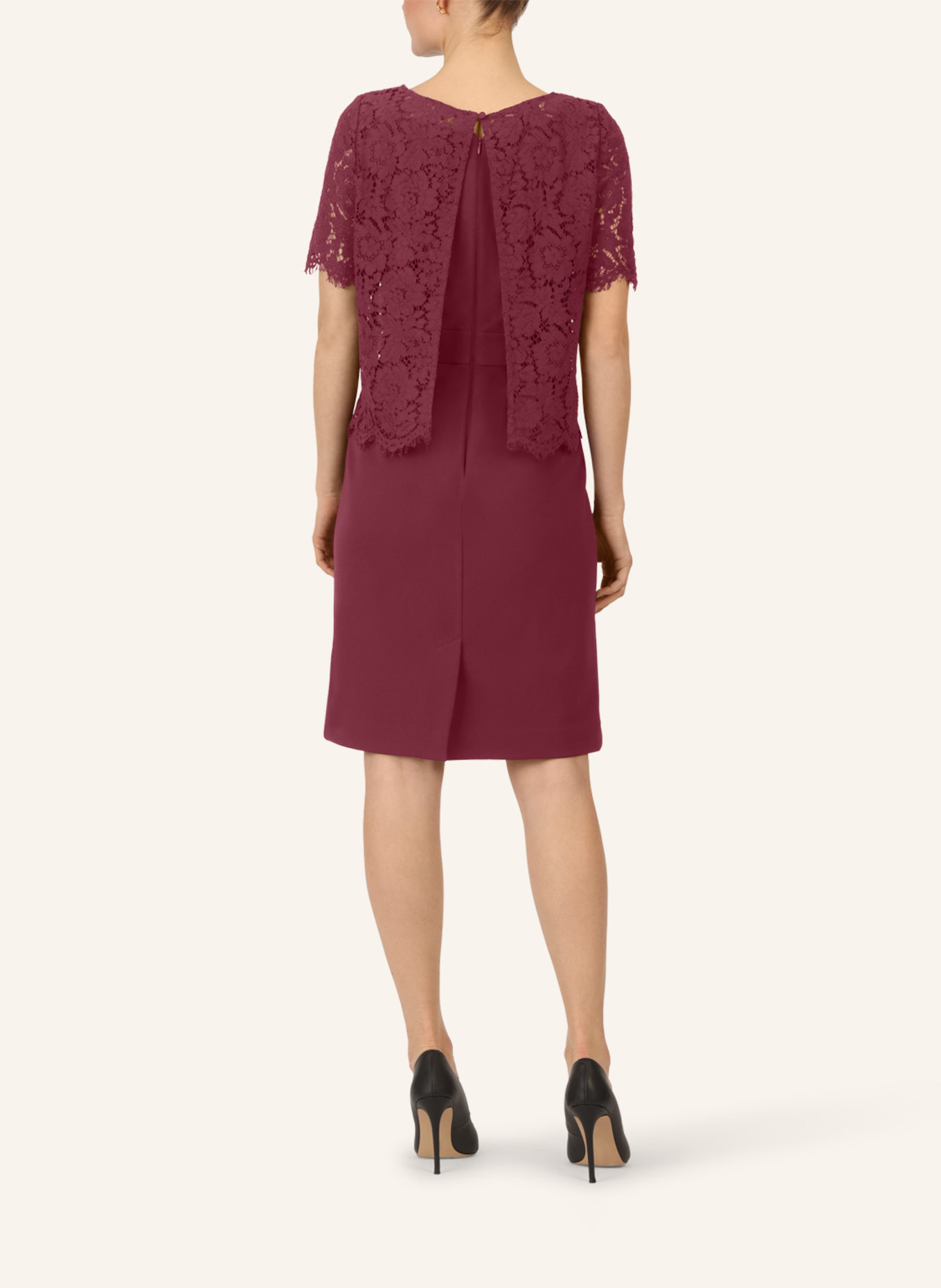 APART Etuikleid mit Spitzenjäckchen: ROT