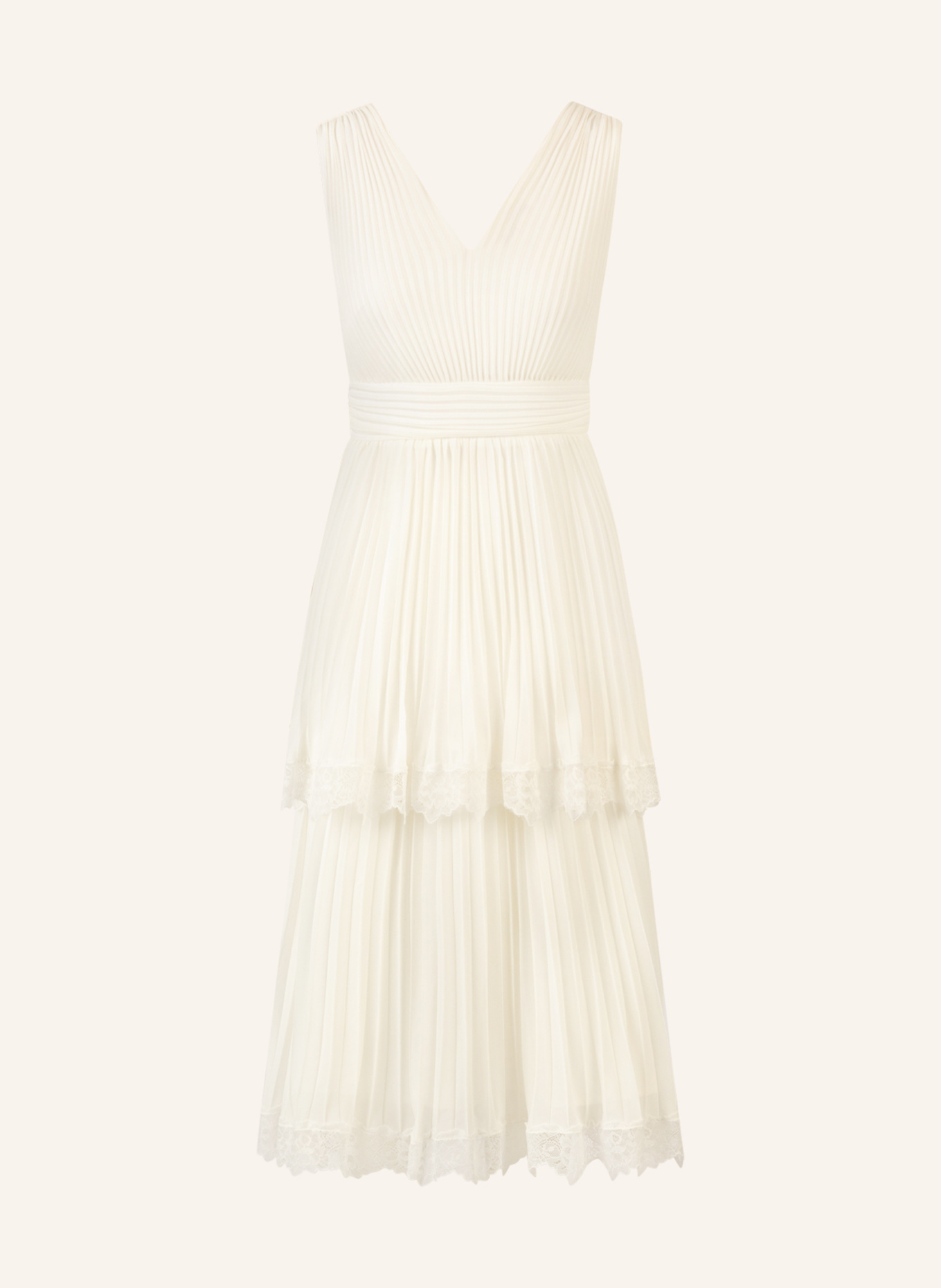APART Plisseekleid: CREME