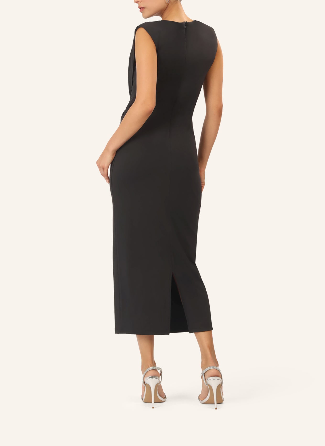 APART Midi Jerseykleid: SCHWARZ