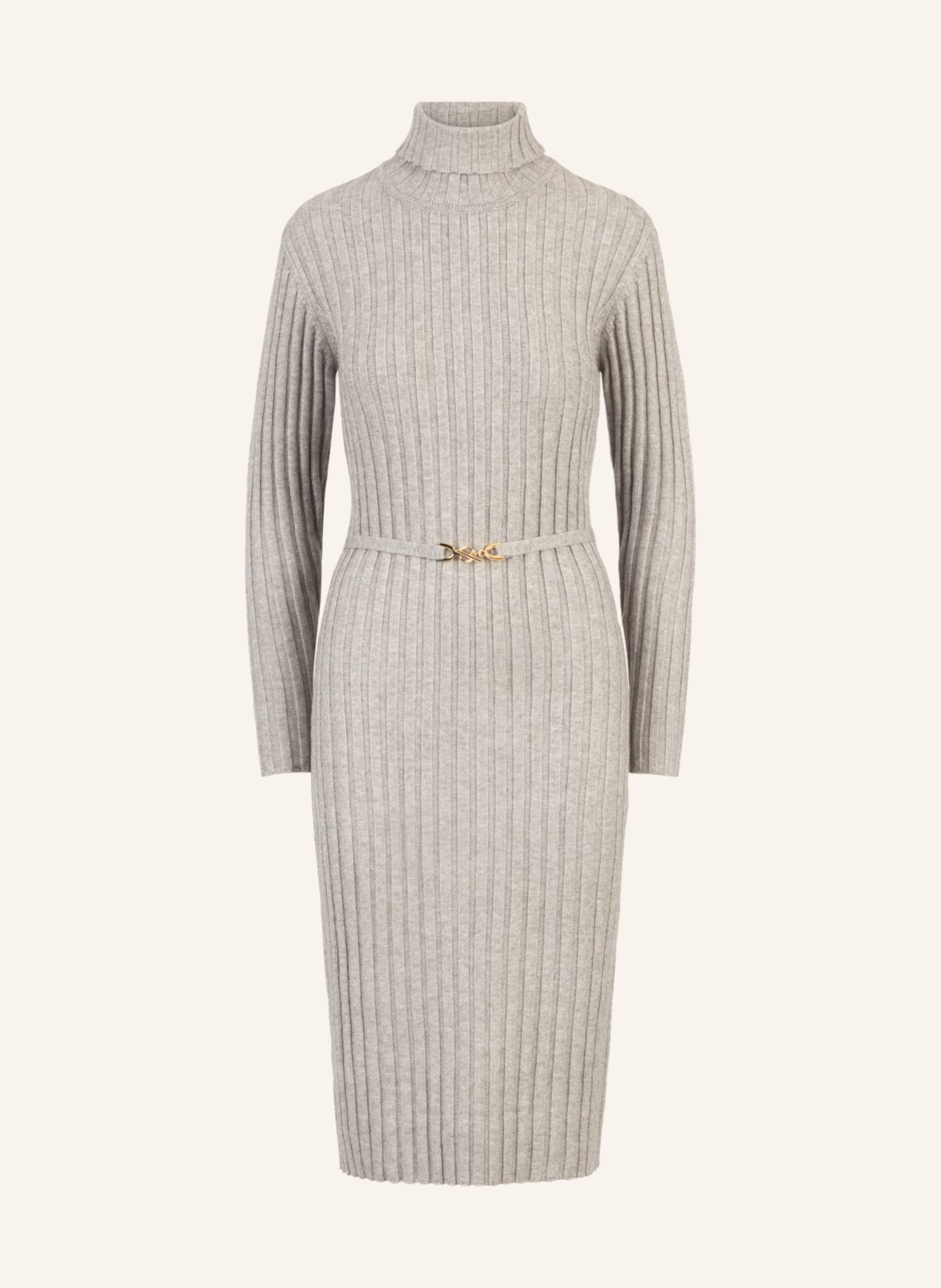 APART Midistrickkleid: GRAU/ WEISS