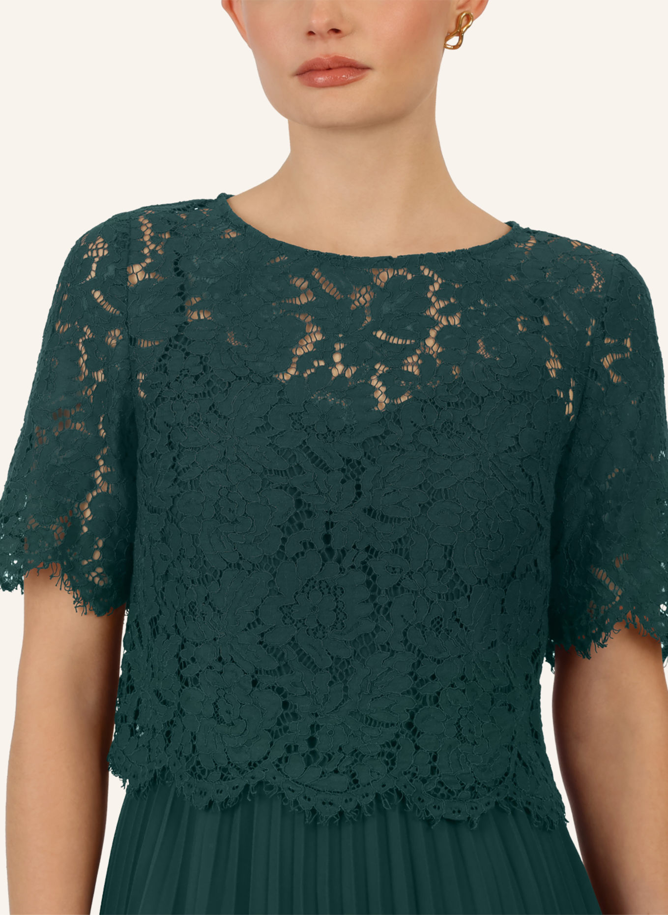 APART Abendkleid mit Spitzenjacke: DUNKELGRÜN