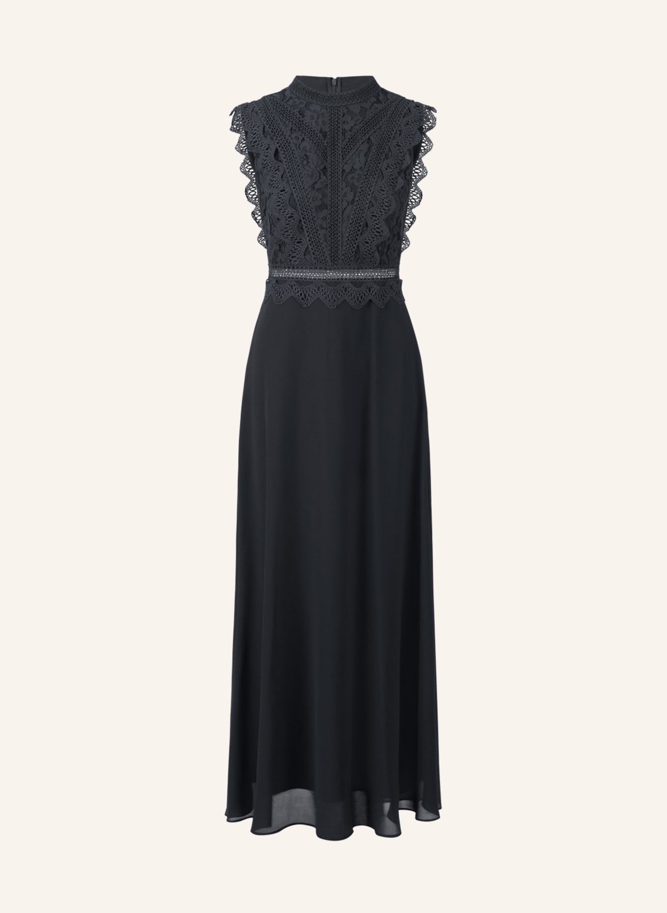 APART Abendkleid mit Lochspitze: SCHWARZ
