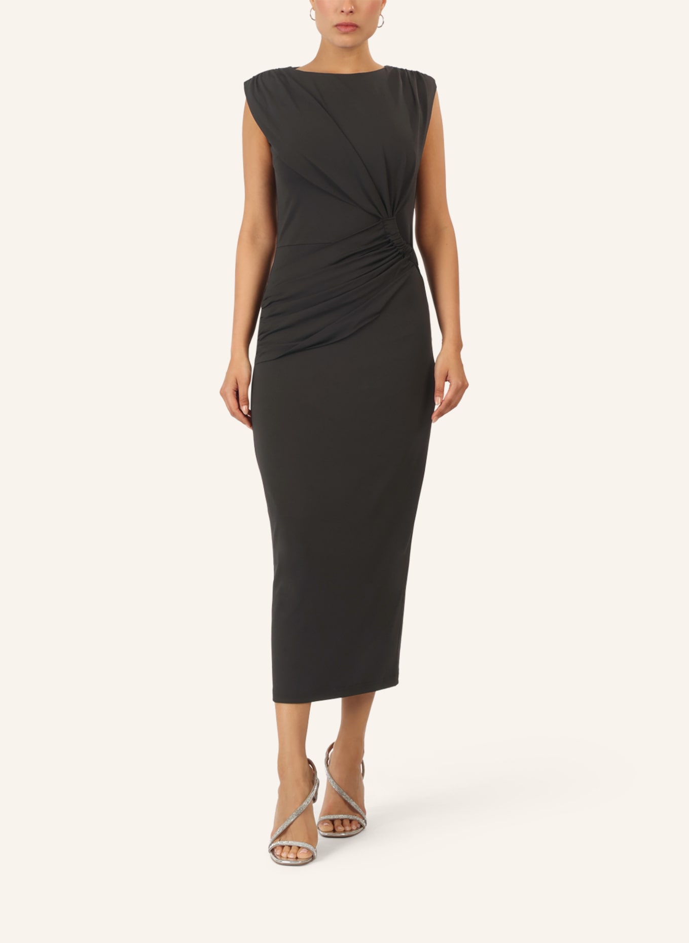 APART Midi Jerseykleid: SCHWARZ