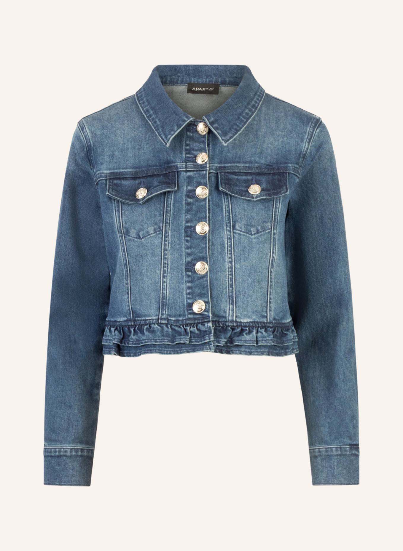 APART Jeansjacke mit Rüschen: BLAU