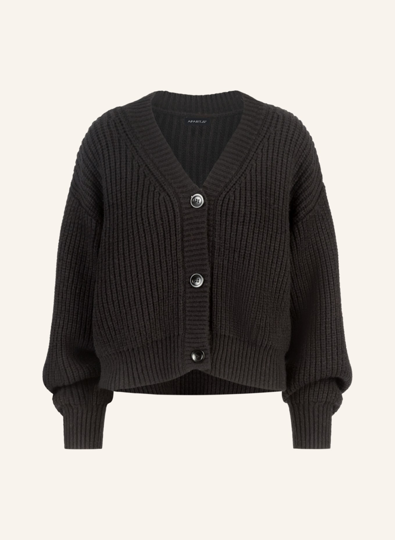 APART Oversized Strickjacke: SCHWARZ