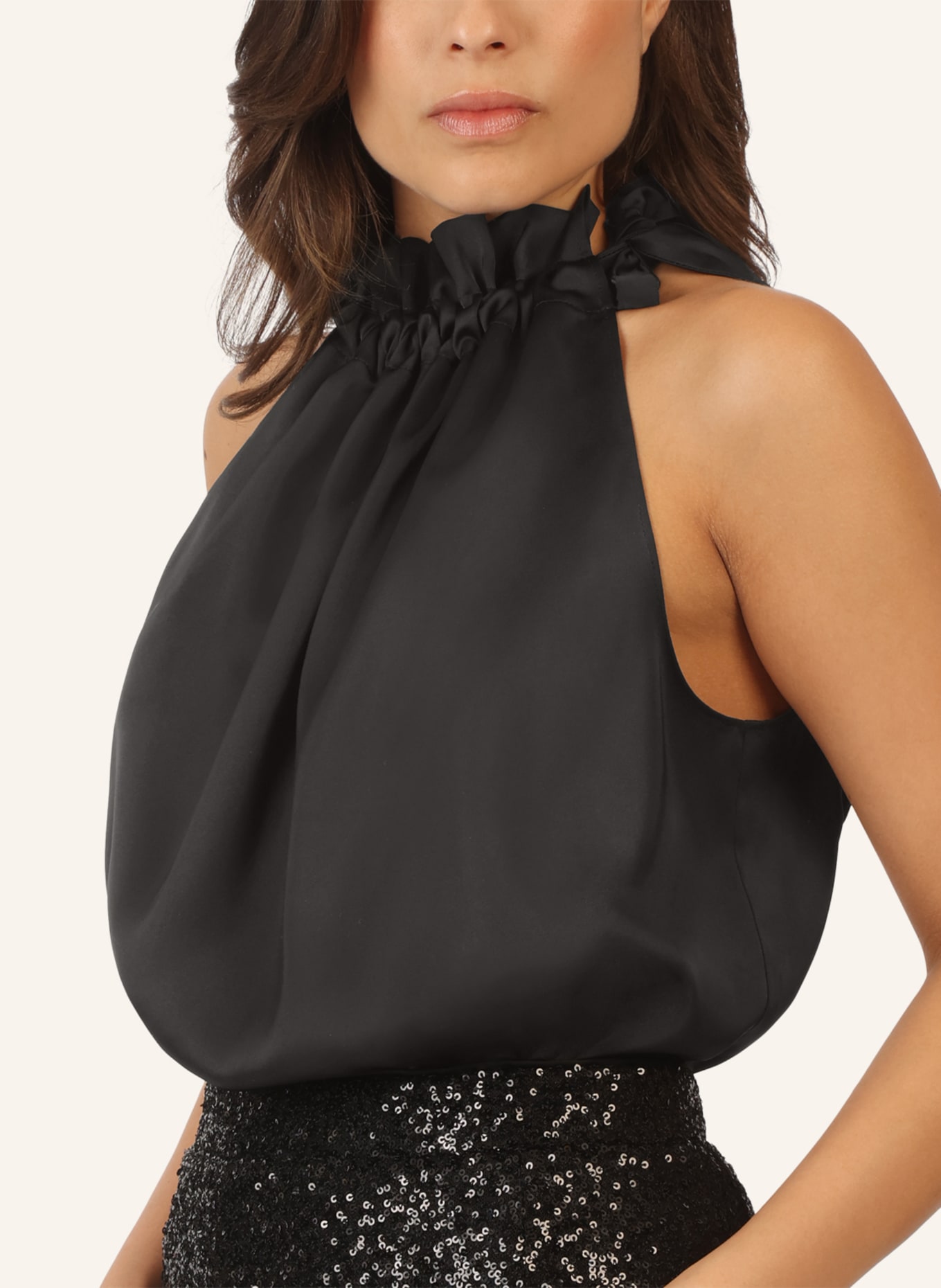 APART Satinblusentop: SCHWARZ