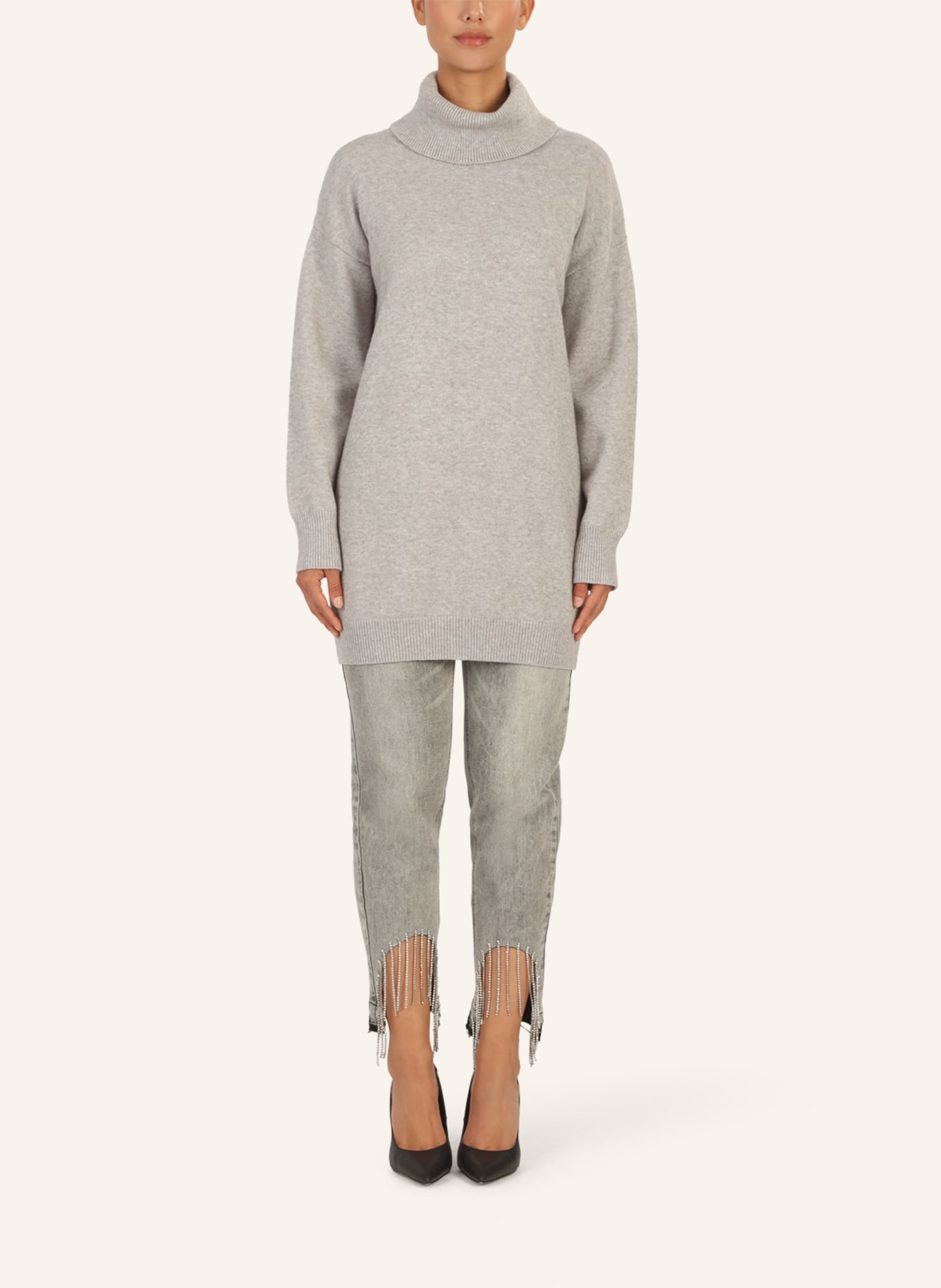 APART Overside Strickkleid: GRAU