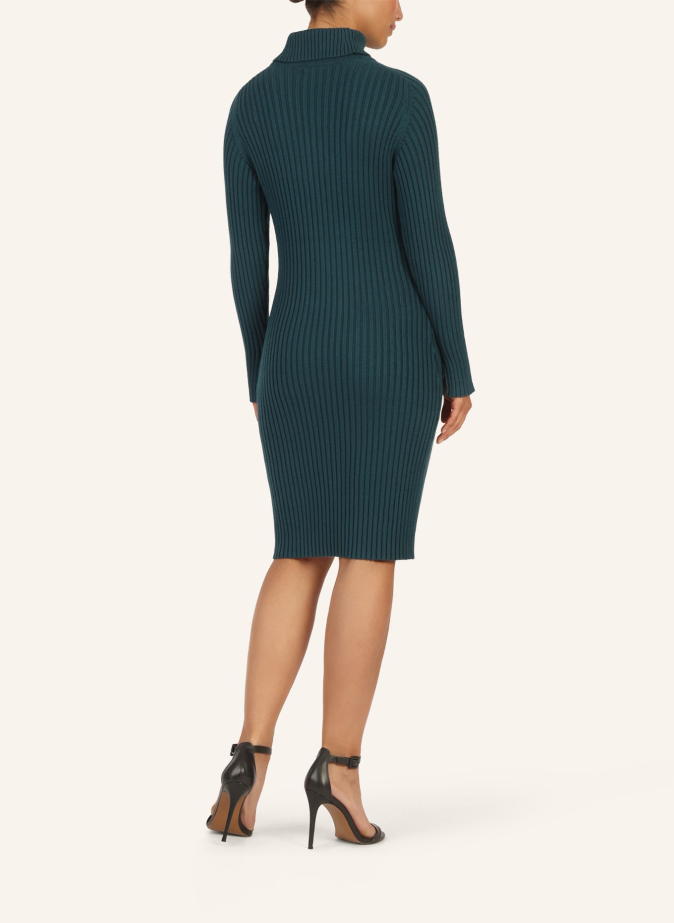 APART Rippenstrickkleid: DUNKELGRÜN