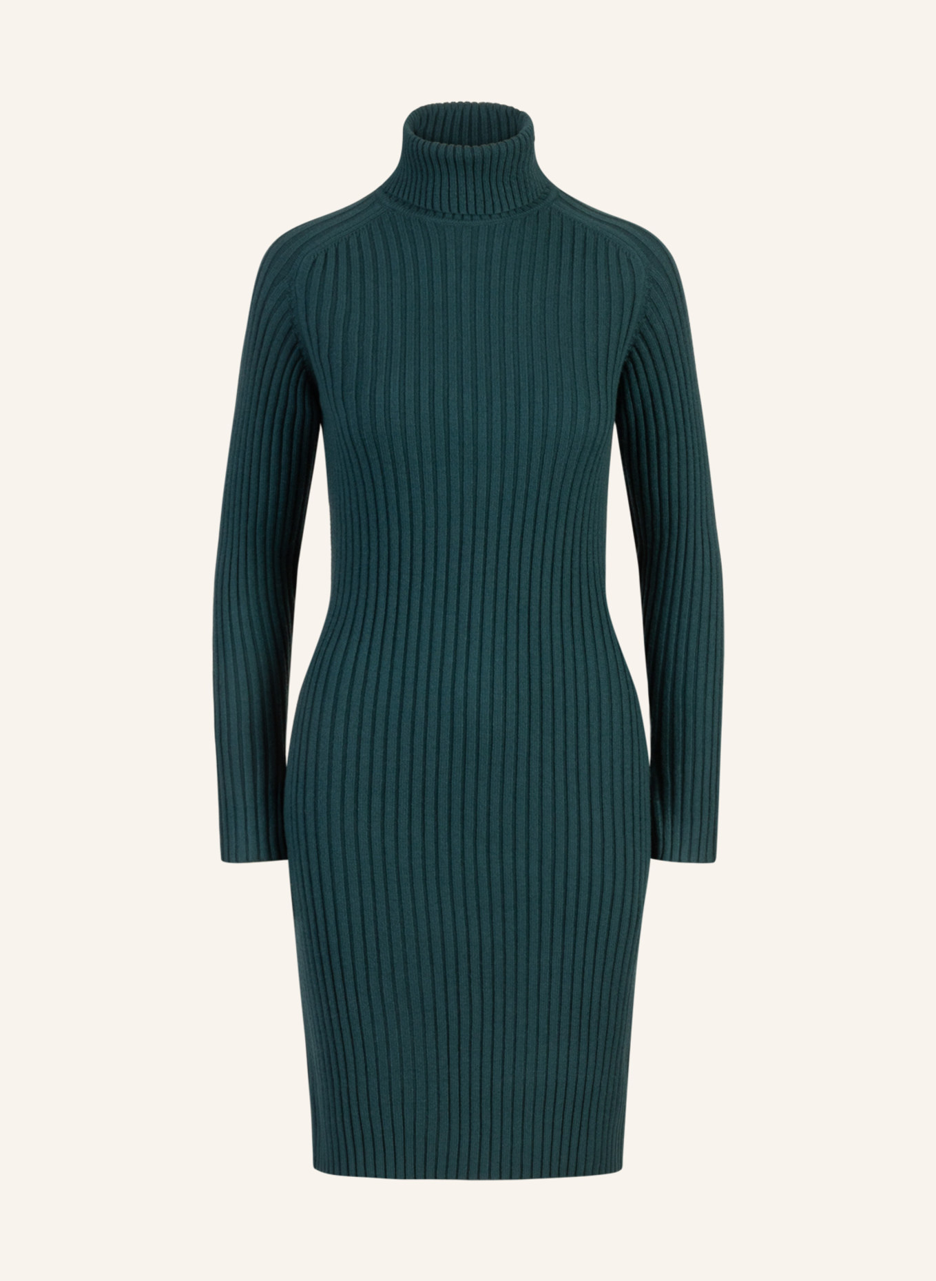 APART Rippenstrickkleid: DUNKELGRÜN