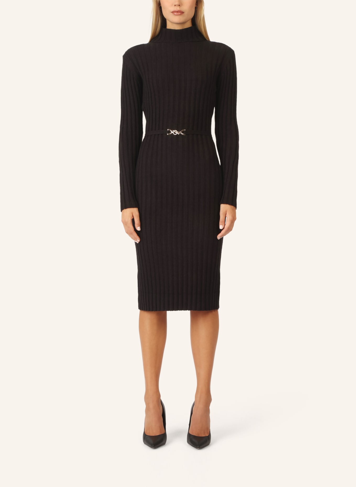 APART Midistrickkleid: SCHWARZ